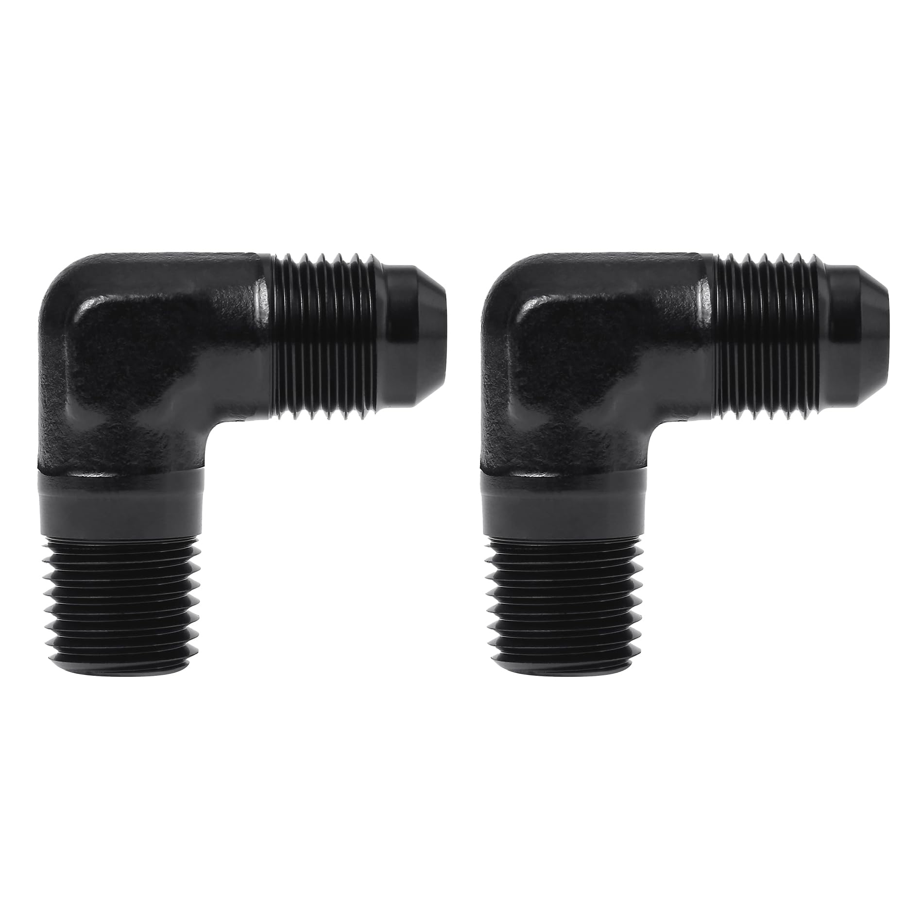 Evil Energy 6An To 1/4'' Npt Male 90 Degree Fitting Adapter Aluminum 2Pcs