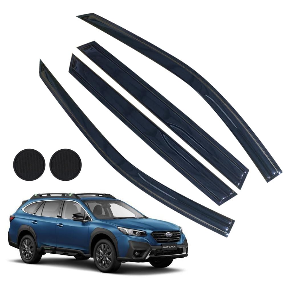 Letingfar Rain Guards For Subaru Outback 2010-2014, Tape-On Side Window Deflectors For Subaru Outback, Window Visors For Subaru
