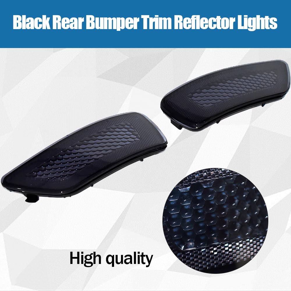 CULMKARI Black Rear Bumper Trim Reflector Lights Fits for 2012-2018 Jeep Grand Cherokee 2012-2020 Dodge Journey 2013-2017 Jeep L