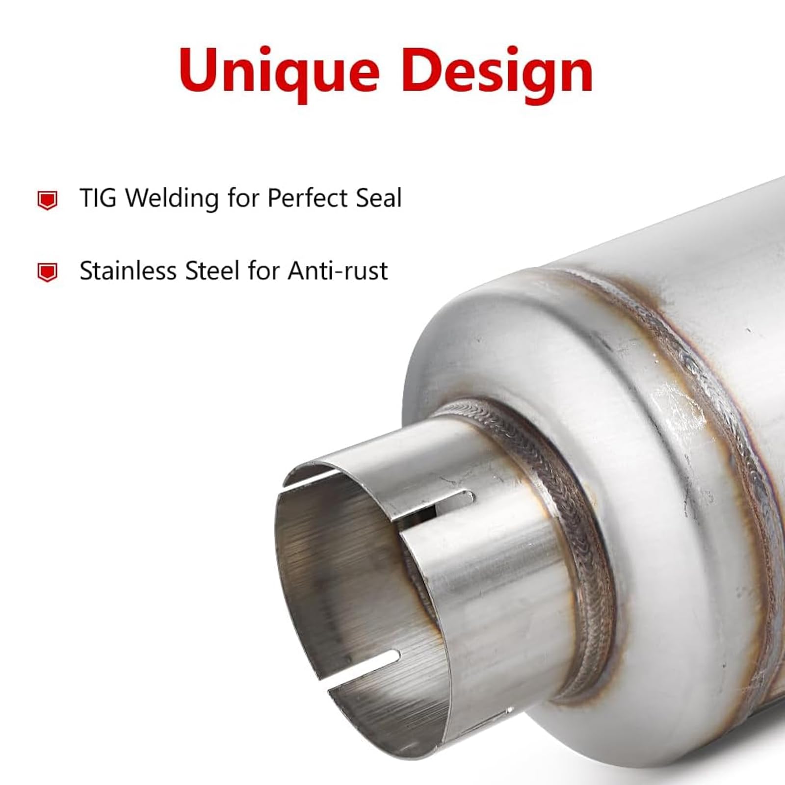 A-Karck 5'' Inlet Exhaust Resonator, 5'' Inlet 5'' Outlet 30'' Overall Length Muffler Resonator Stainless Steel (5'' Inlet/Outle