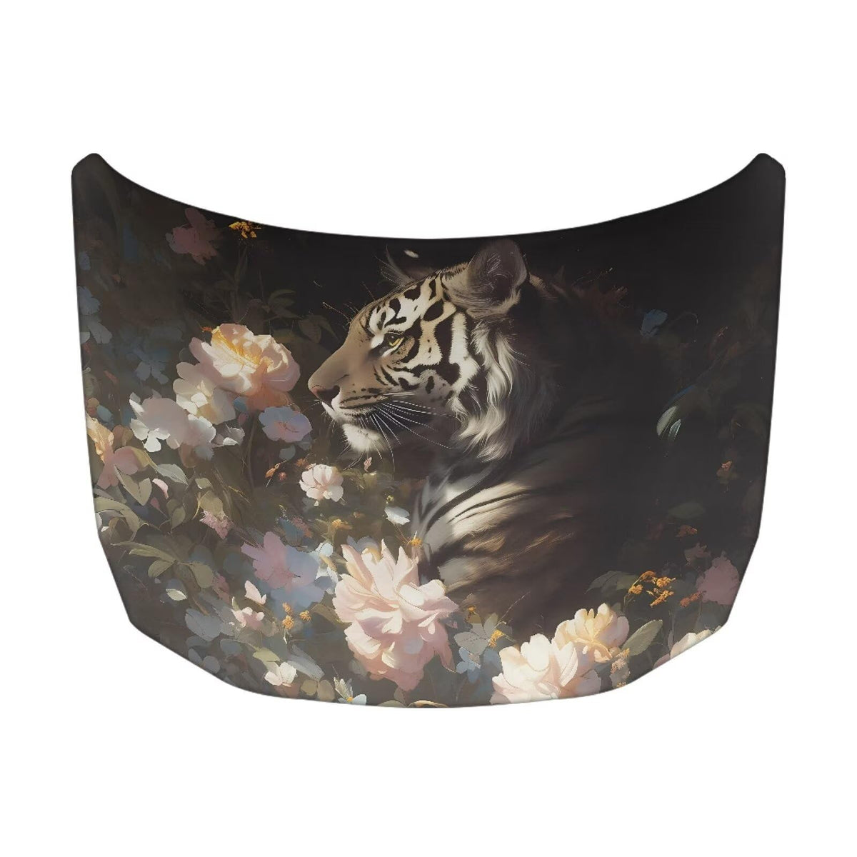 Qiyupavto Tiger Print Car Hood Cover, Elastic Protector for Car Hood, Car Hood Flag Waterproof Auto Decorative Accessories Easy 