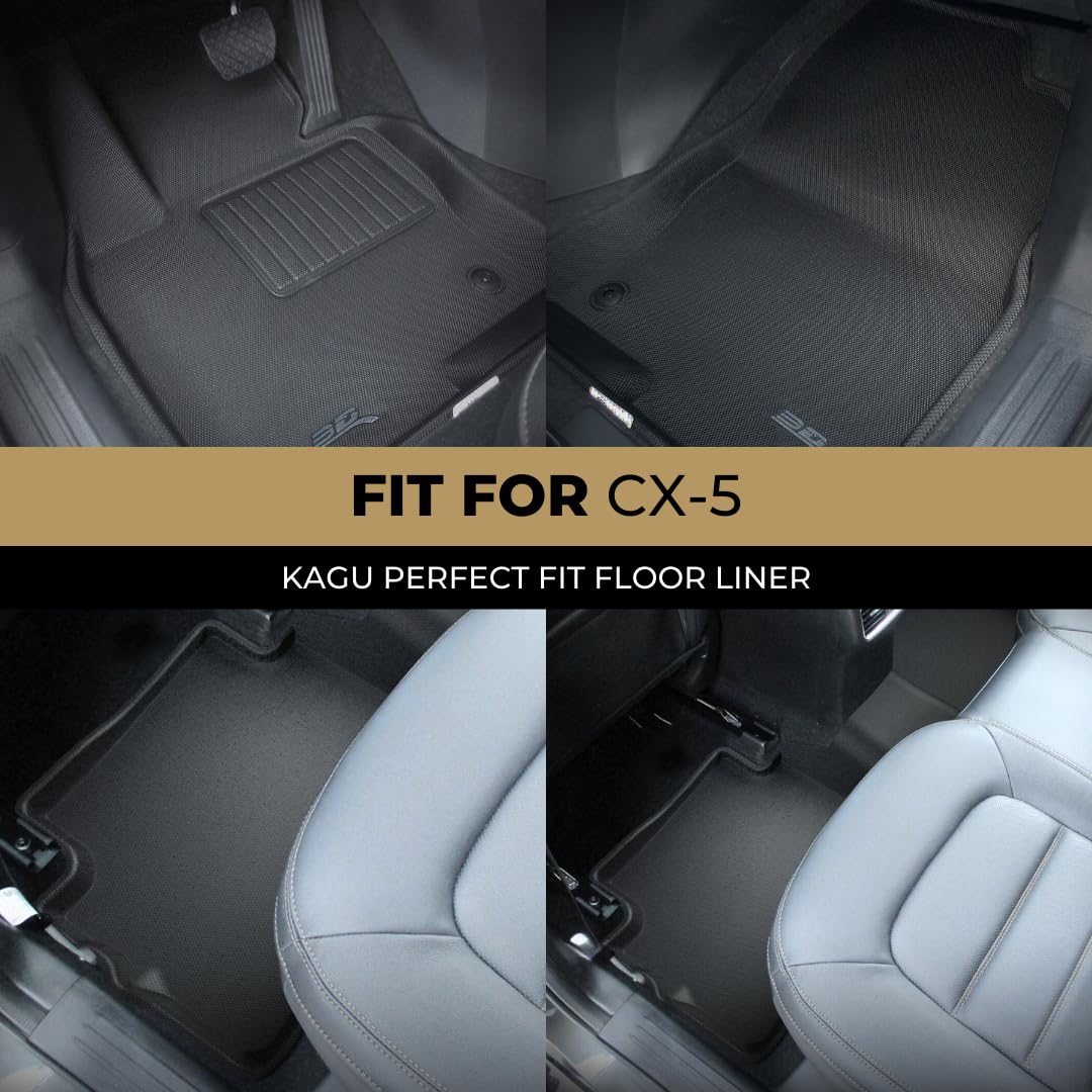 3D Maxpider Custom Fit Kagu Floor Mat (Black) Compatible With Mazda Cx-5 2017-2025 - R1 R2
