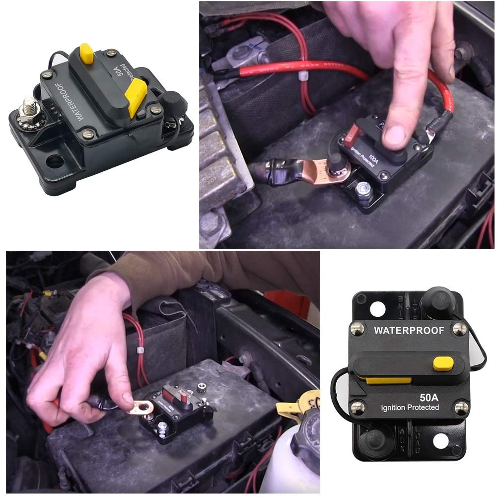 STETION 80 Amp Circuit Breaker with Manual Reset Marine Circuit Breaker Protect for Automotive Audio System Battery Fuse Solar B