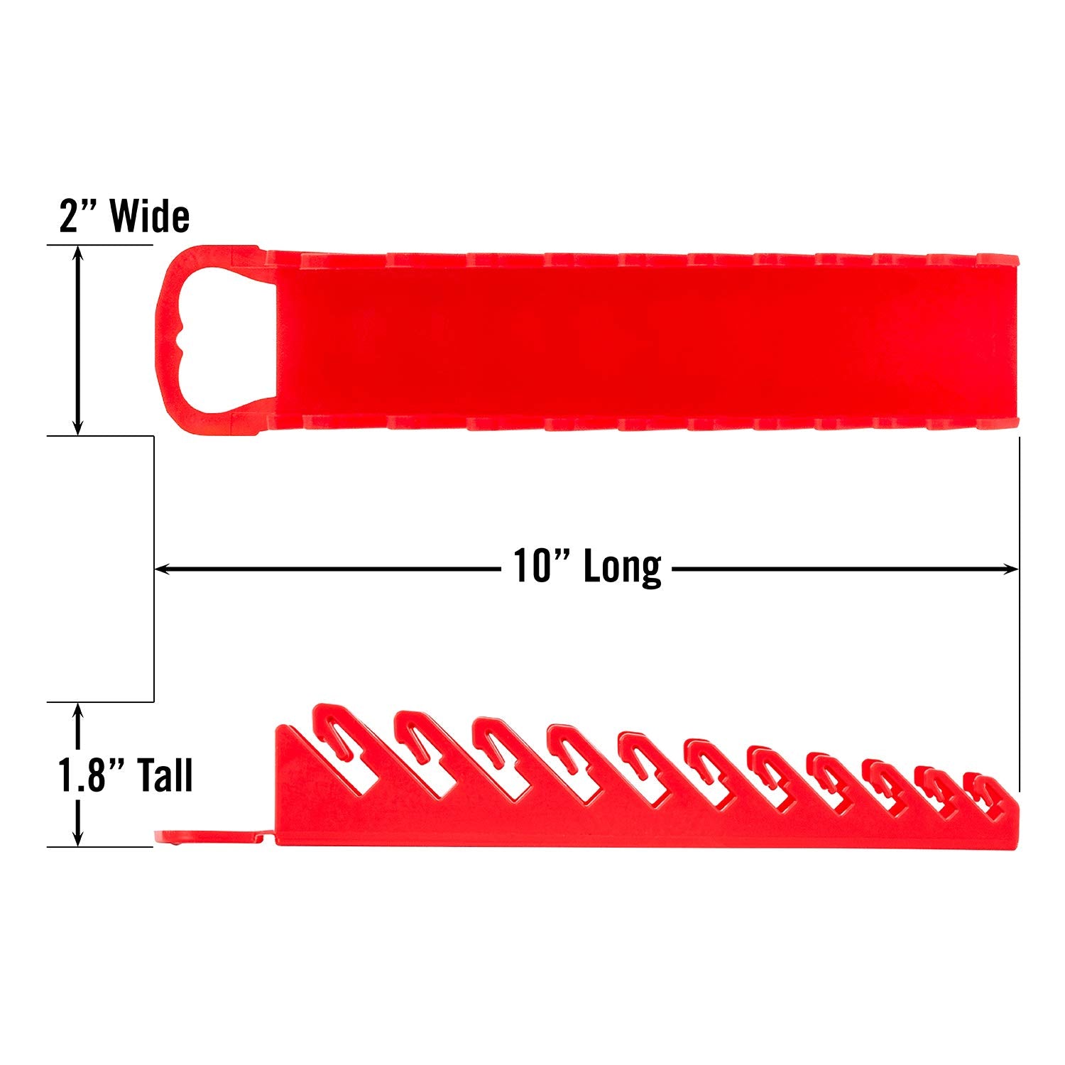 Ernst Manufacturing 5076-Red Gripper Stubby Wrench Organizer, 11 Tool, Red