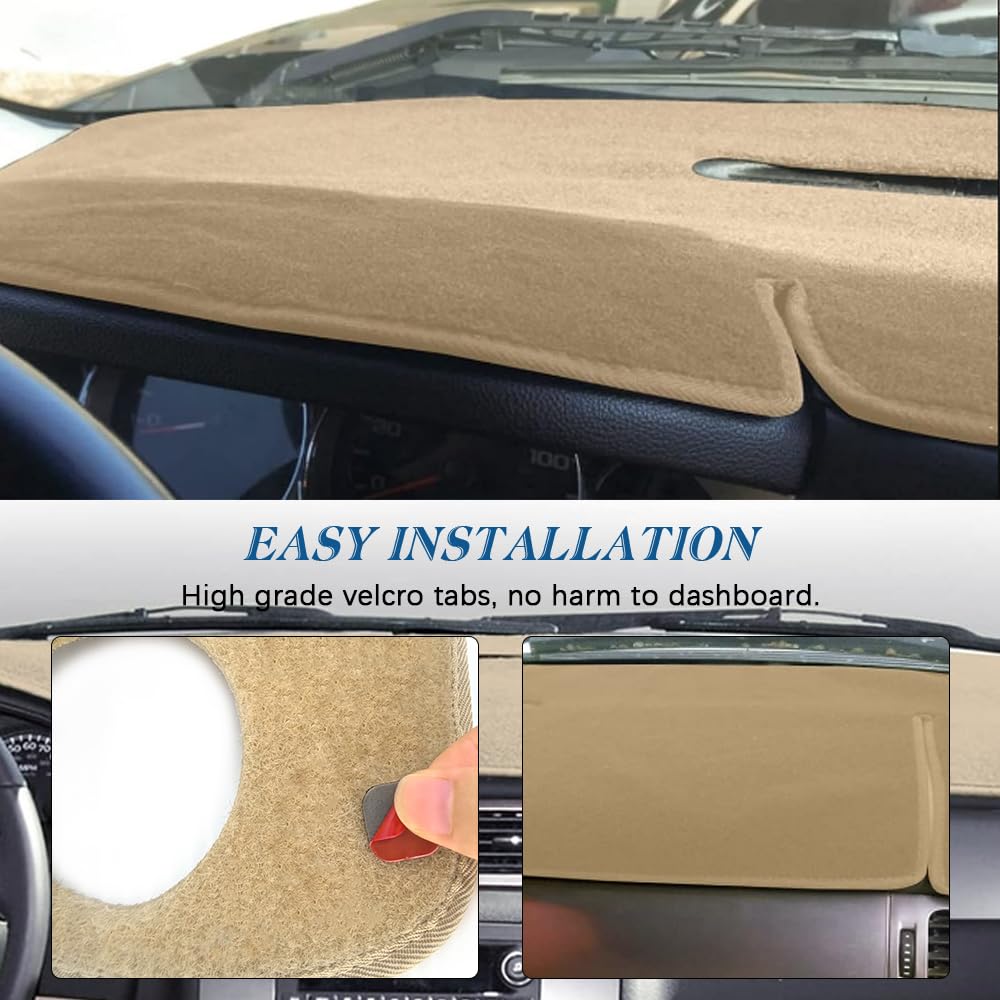 KEDAKEJI Dashboard Cover Mat Pad Custom Compatible with 2007-2013 Chevrolet Silverado GMC Sierra with Two Glove Boxes Dash Cover