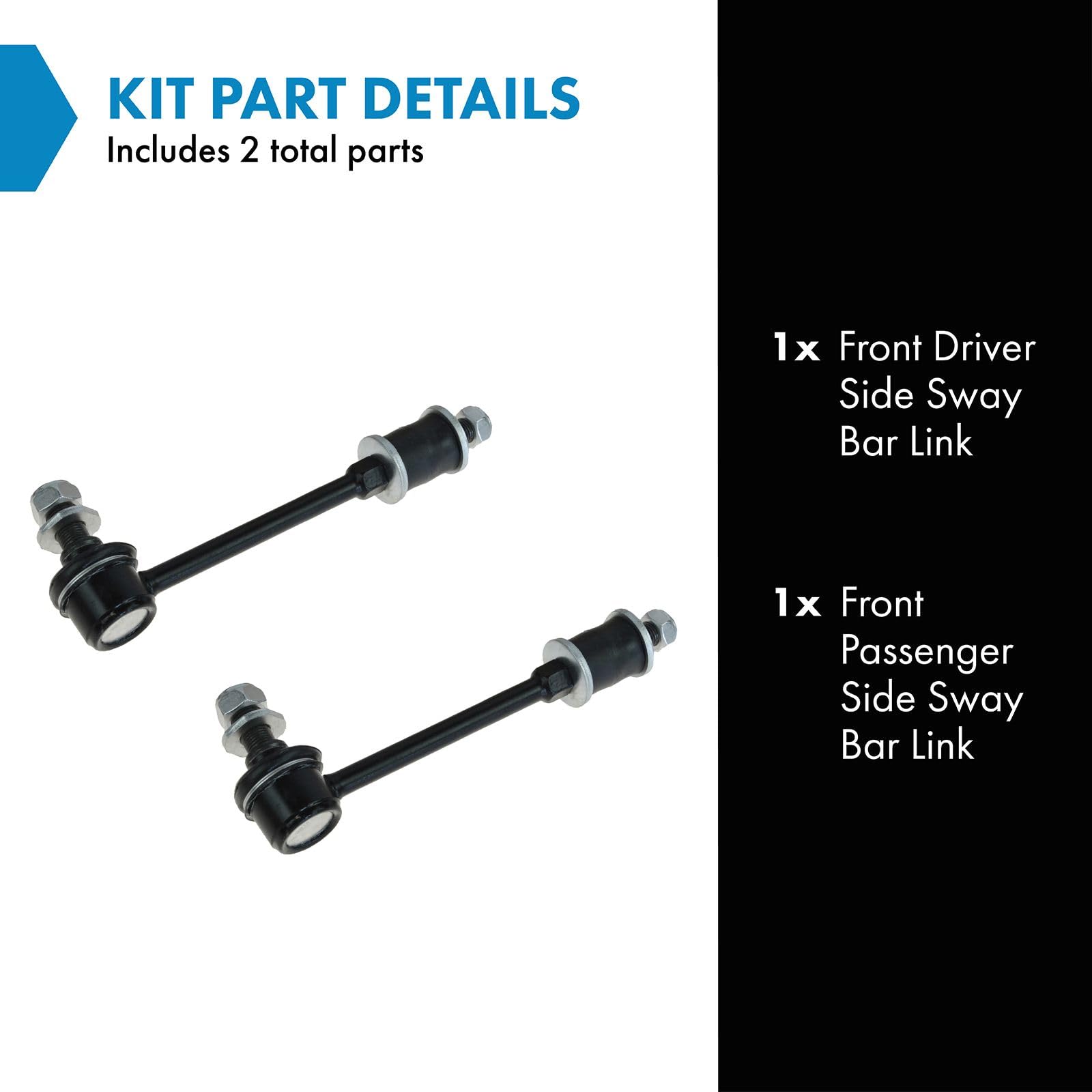 Trq Front Sway Bar Stabilizer Link Set Compatible With 1996-2002 Toyota 4Runner 2005-2015 Tacoma 2000-2002 Tundra