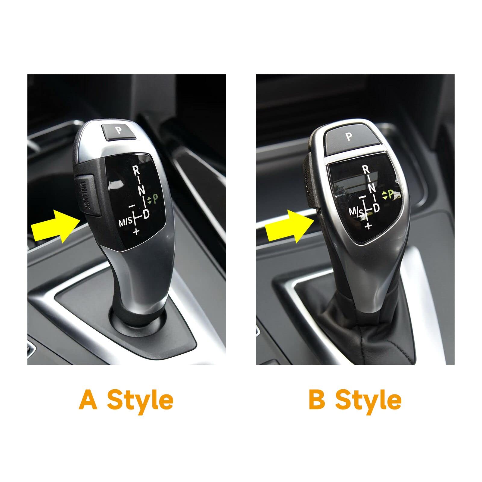 Hengyueshang Car Sticker Decal Gear Shift Knob Cover Carbon Color Abs Trim Fits For Bmw F20 F21 F22 F23 F30 F31 F32 F33 F34 F35 F36 F07 F10 F12 F13 F15 F16 F25 F26 Accessories (Style A)