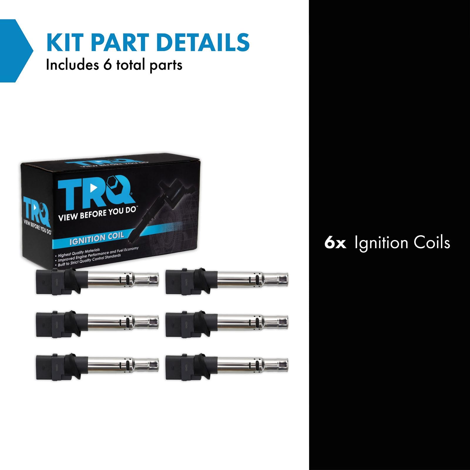 Trq Ignition Coil Set Compatible With 2009-2010 Audi Q7 2018-2020 Volkswagen Atlas 2009-2016 Cc 2012-2018 Passat 2009-2017 Touar