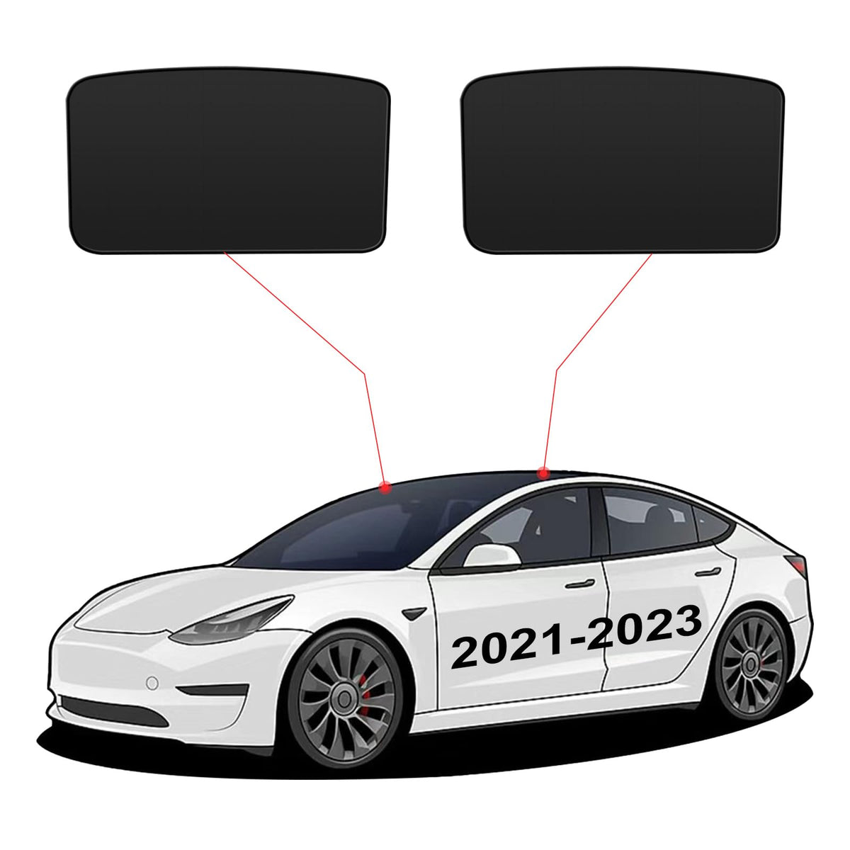 CHIYLE Glass Roof Sunshade for Tesla Model 3 2023-2021 Insulation UV Rays Protection Sun Shade for Tesla Model 3 Accessories 202