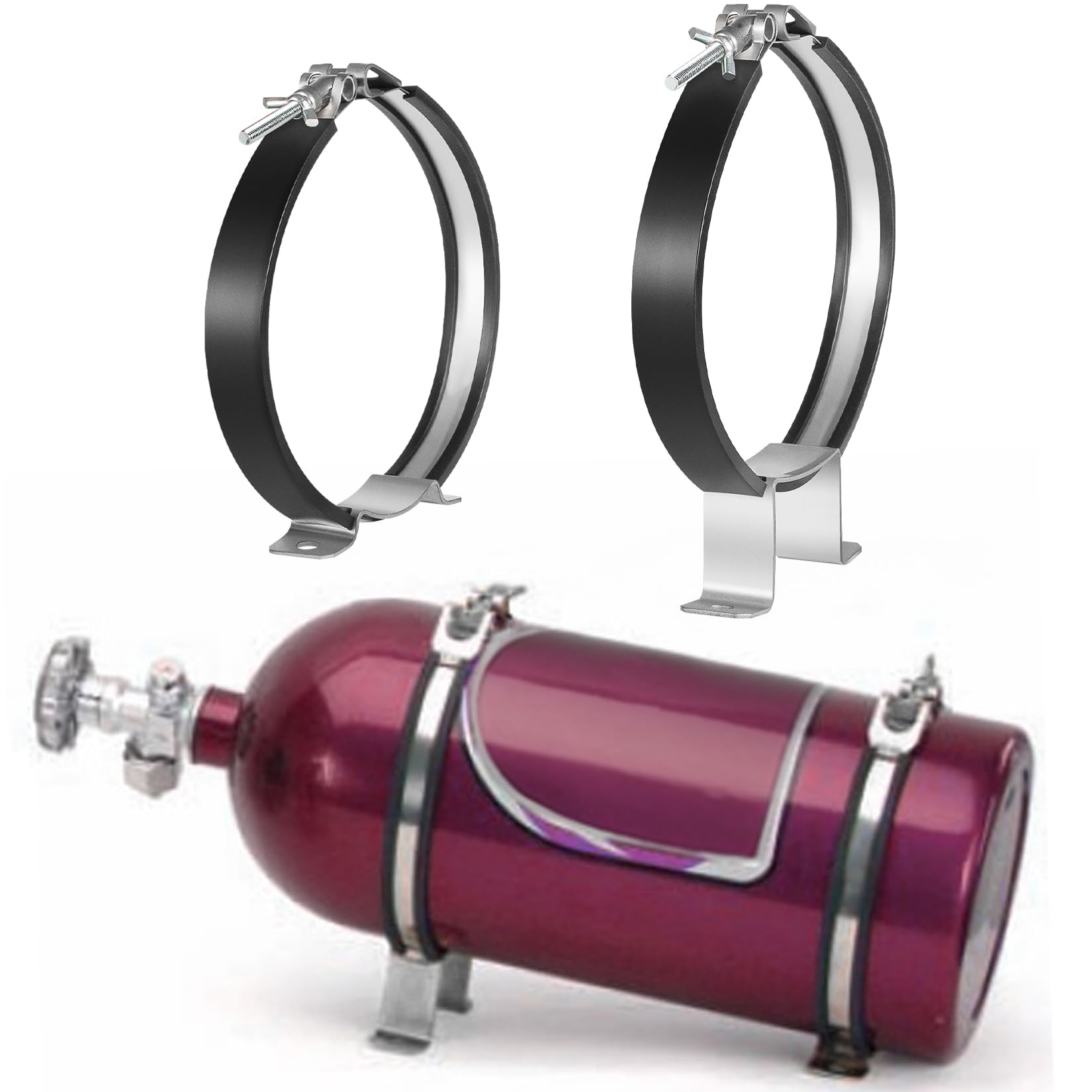 yourour 82013 Nitrous Oxide Bottle Bracket,7   Nos Single Bottle Holder Bracket for 10-15 pound nitrous bottle