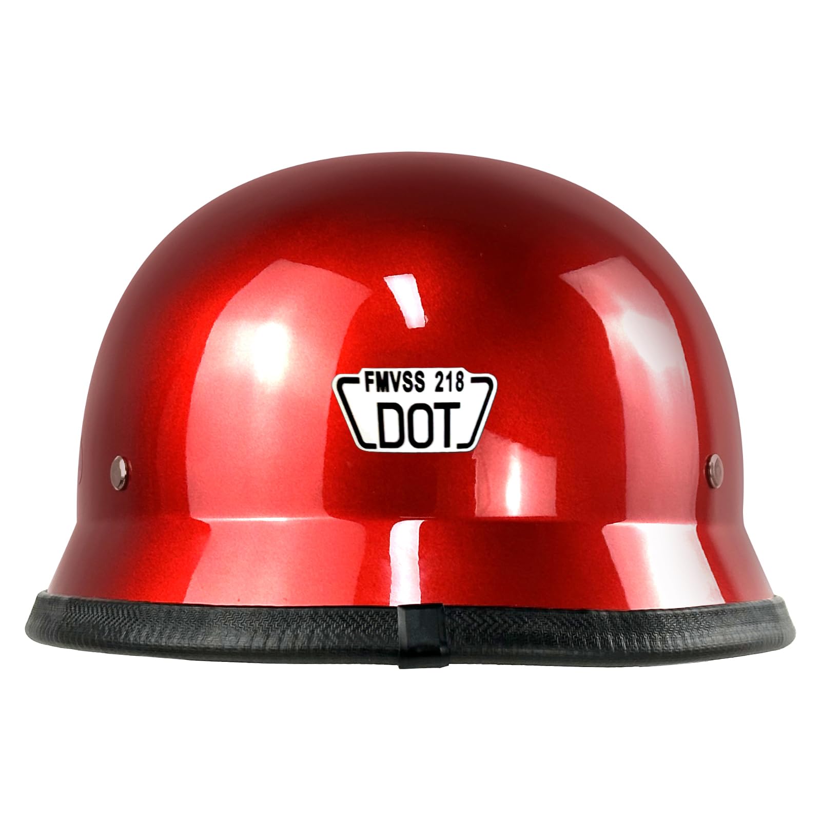 German Style Motorcycle Helmet,Adult Half Helmet Open Face Dot Approved, Motorcycle Cruiser Scooter Cool Helmet (Red, Medium)