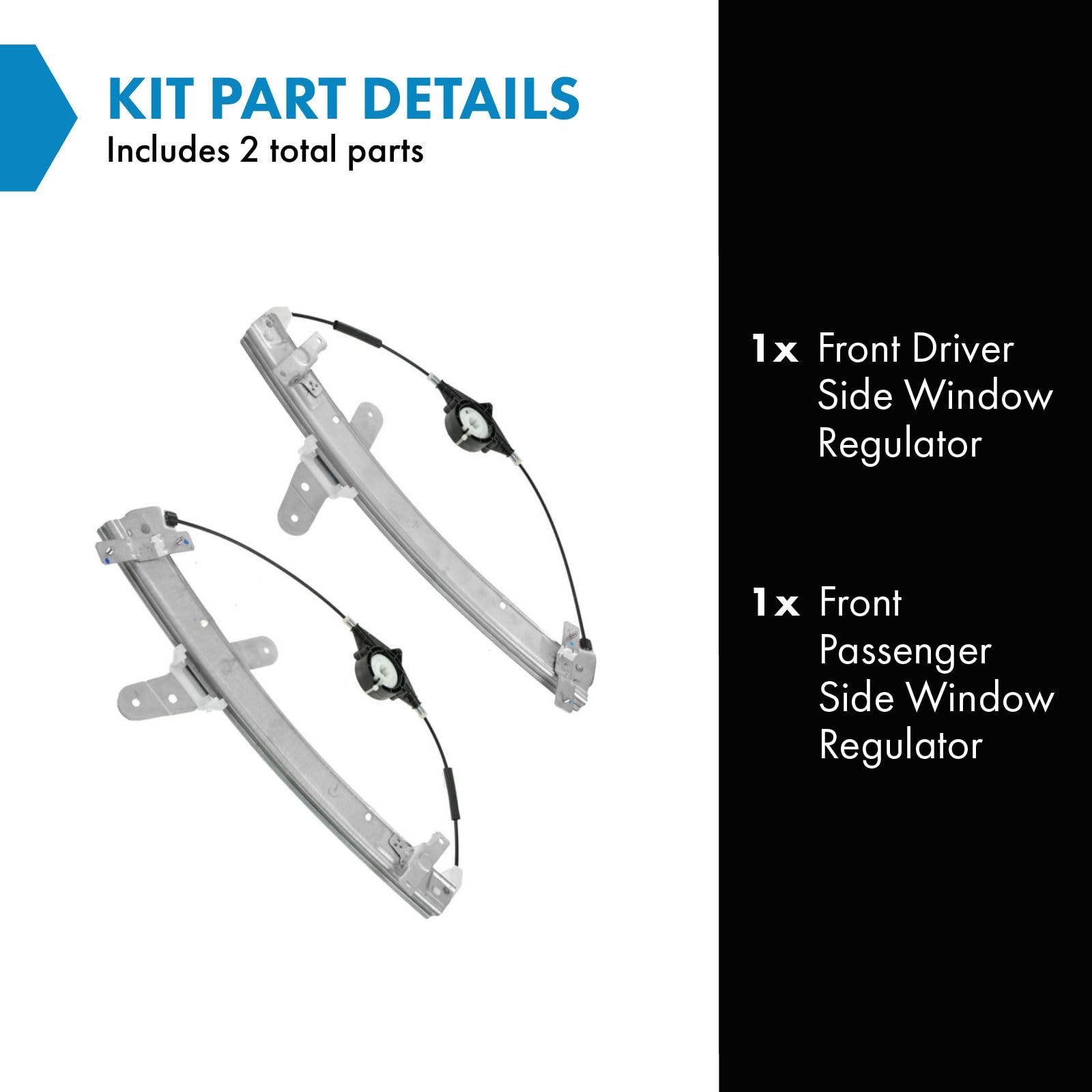 Trq Front Power Window Regulator Set Compatible With 1992-2011 Ford Crown Victoria Mercury Grand Marquis 2003-2004 Marauder Fo13