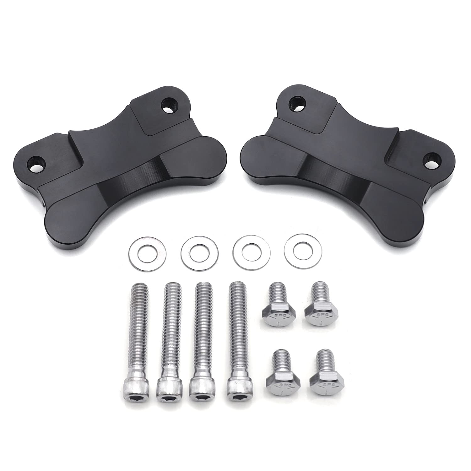 Httmt H2702- Black Fender To Fork Adapter Mount Bracket Compatible With 86-14 Harley Flst W/ 21 Inches Wheel