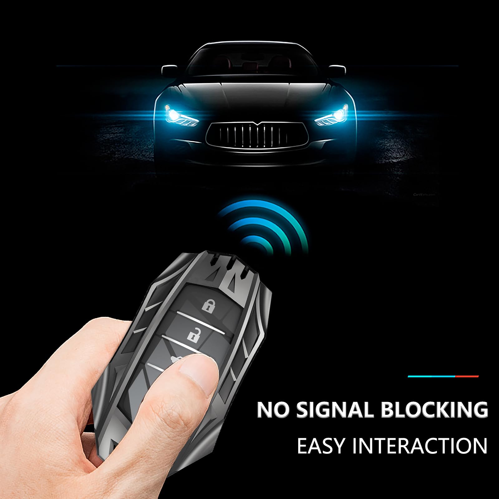 Ocezbiis For Toyota Key Fob Cover,Keychain,Zinc Alloy Protection Car Key Case For Venza Rav4 Prime Sienna Land Cruiser Fortuner