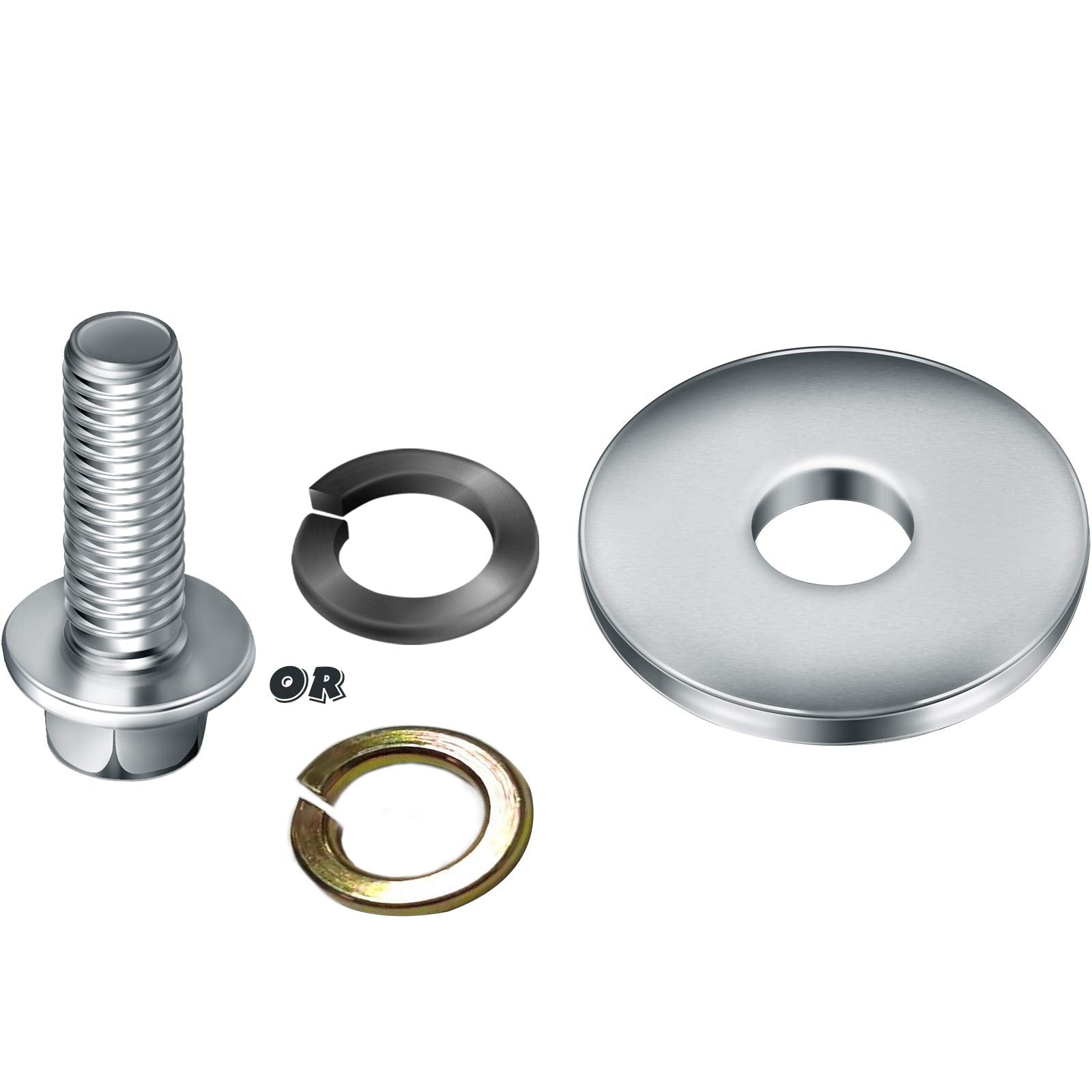 3/4 Inch Go Kart Clutch Bolt Kit Engine Clutch And Lock Washer, Minibike And Kart Engine, 10/12 Teeth Clutch Bolt
