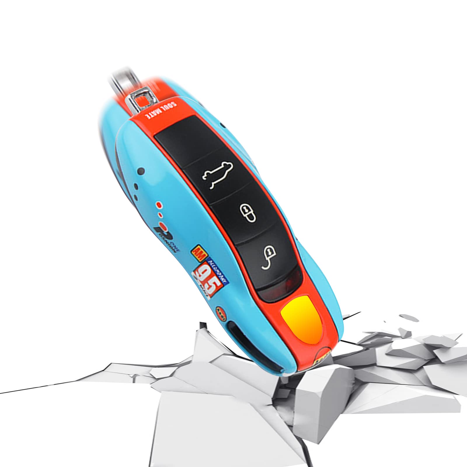 Limbqs Car Key Protection Keychain, Key Cover For Porsche Macan Cayenne Panamera 911 (Old Blue)