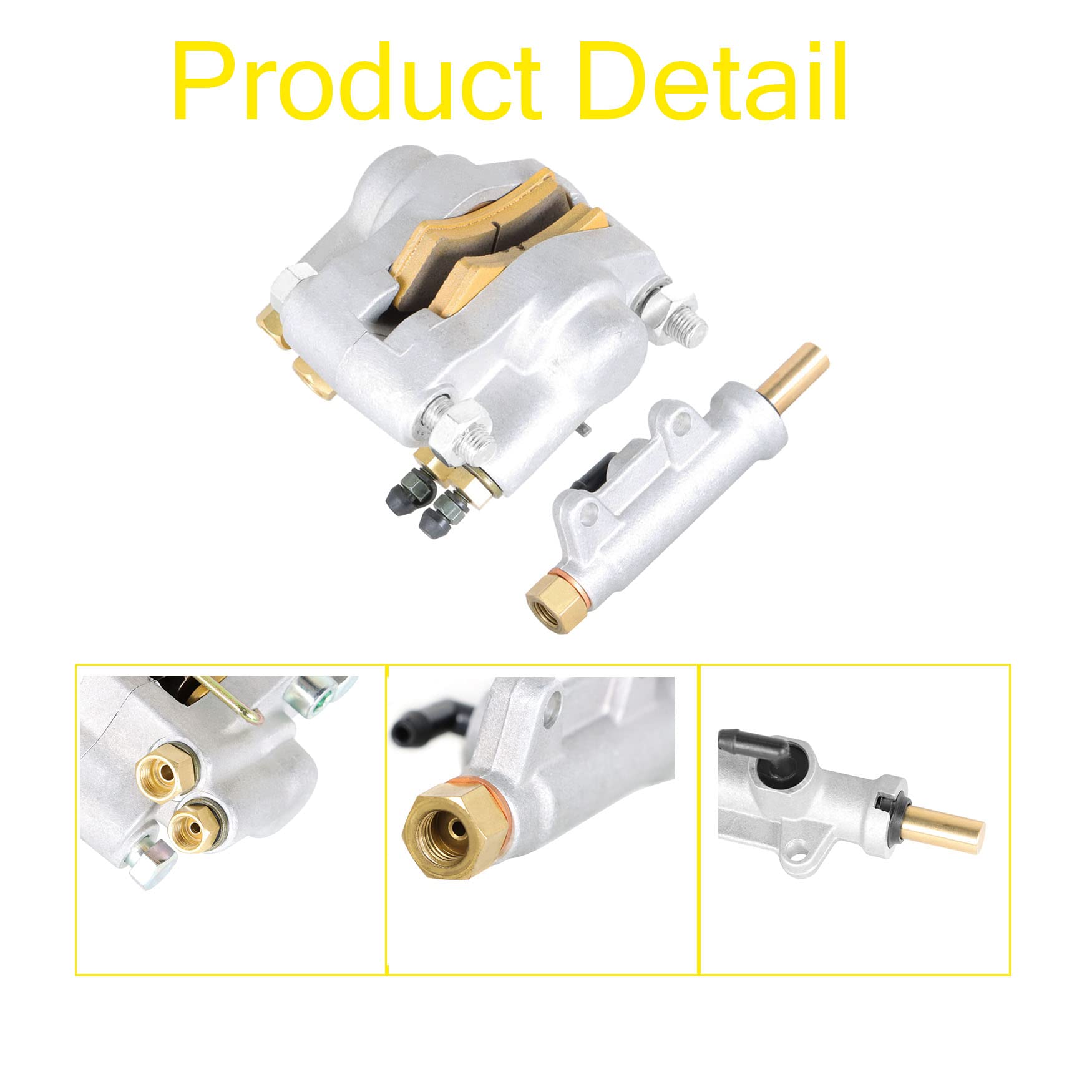 Wflnhb Rear Brake Caliper + Master Cylinder Replacement For Polaris Sportsman 500 4X4 1998 1999 2000 2001 2002