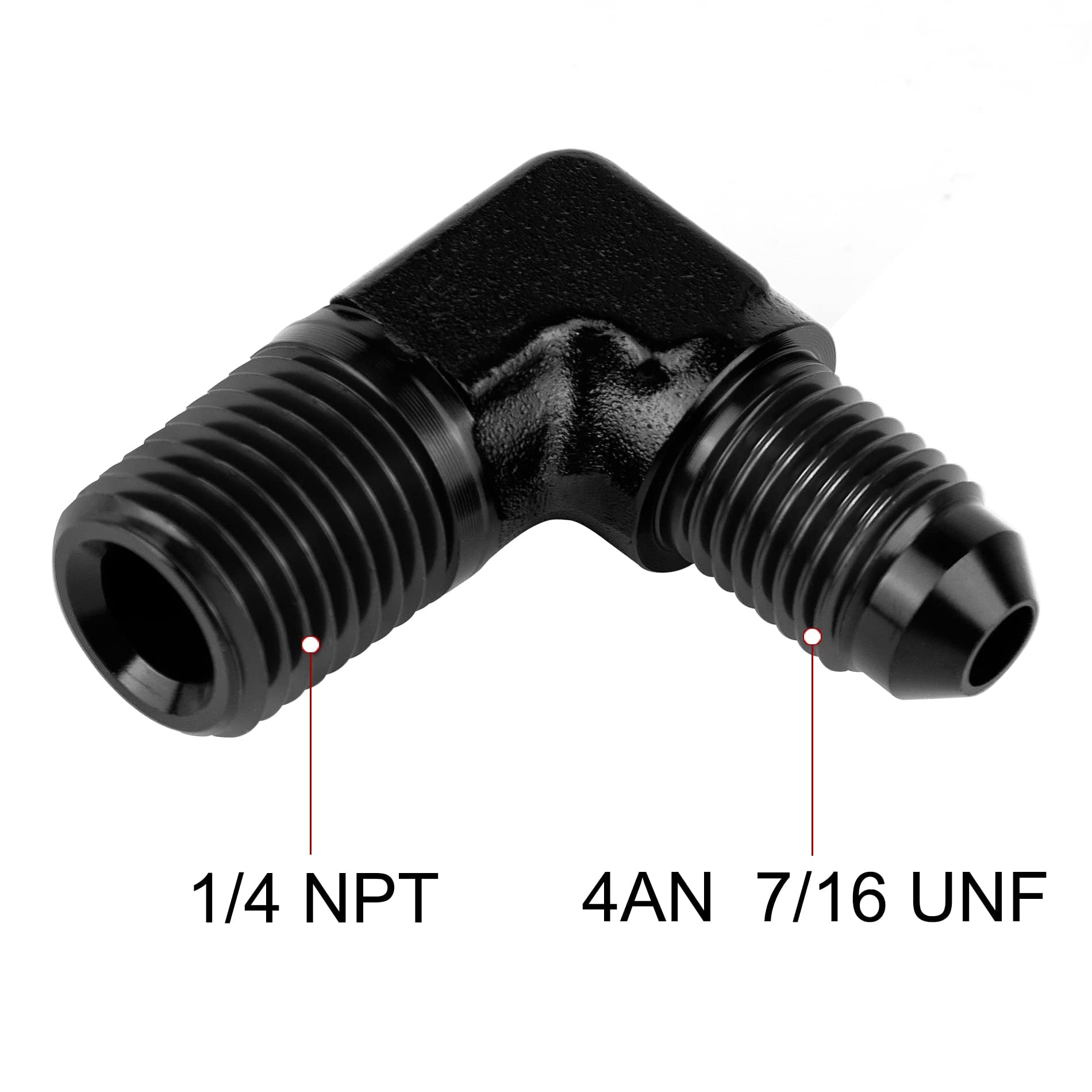Evil Energy 4An To 1/4'' Npt Male 90 Degree Fitting Adapter Aluminum 2Pcs