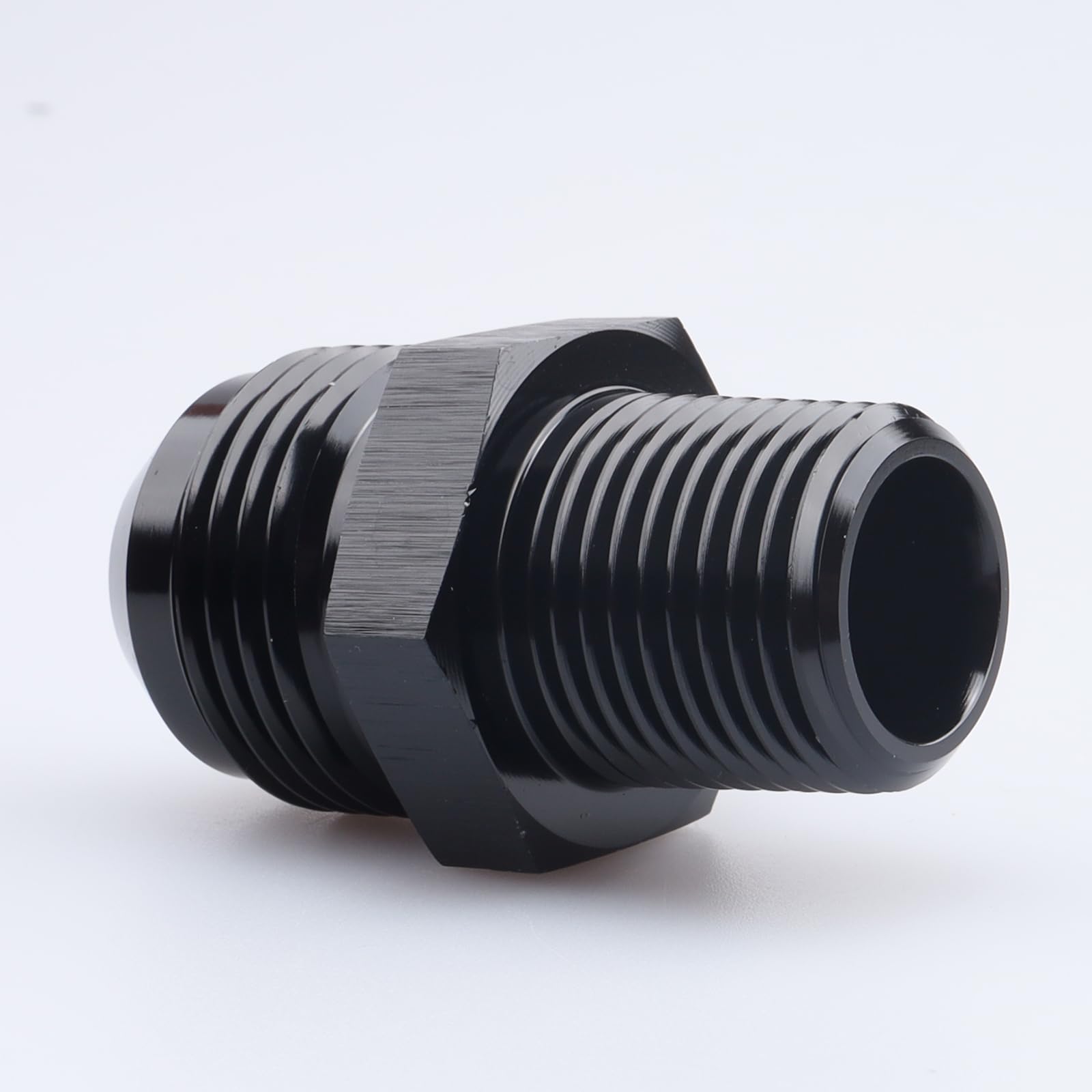 Ac Performance Male 3/8'' Npt To -10 An Flare Adapter Straight Aluminum Black