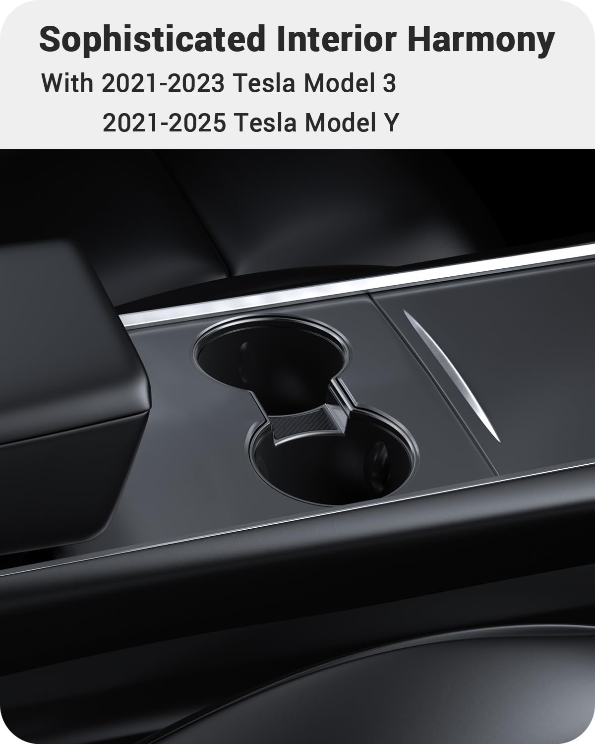Basenor 2024 2025 Tesla Model 3 Cup Holder Insert Mat For New Tesla Model Y 2025 20226 Refresh (Juniper) Tpe Center Console Mat