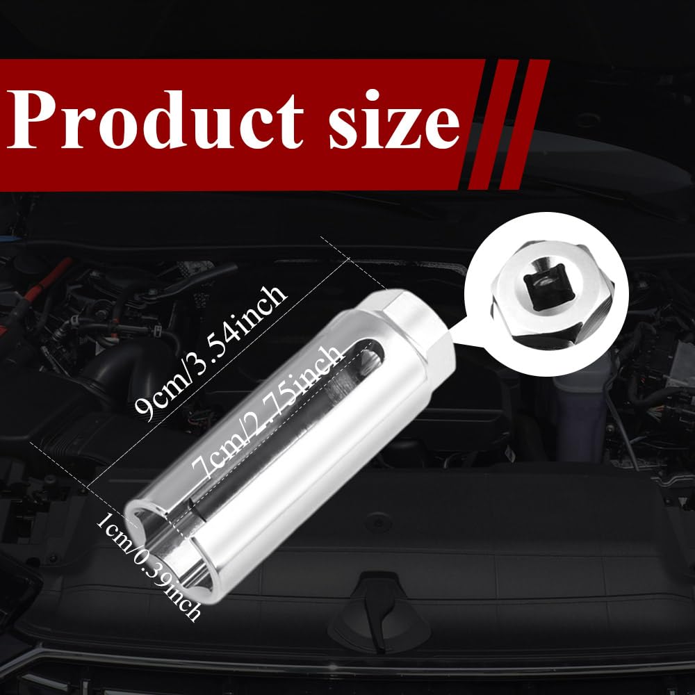 Winuerk Oxygen Sensor Socket, 7/8'' Automotive Replacement Oxygen Sensors With Side Wire Cutout, Opening Size 0.39'' O2 Sensor R