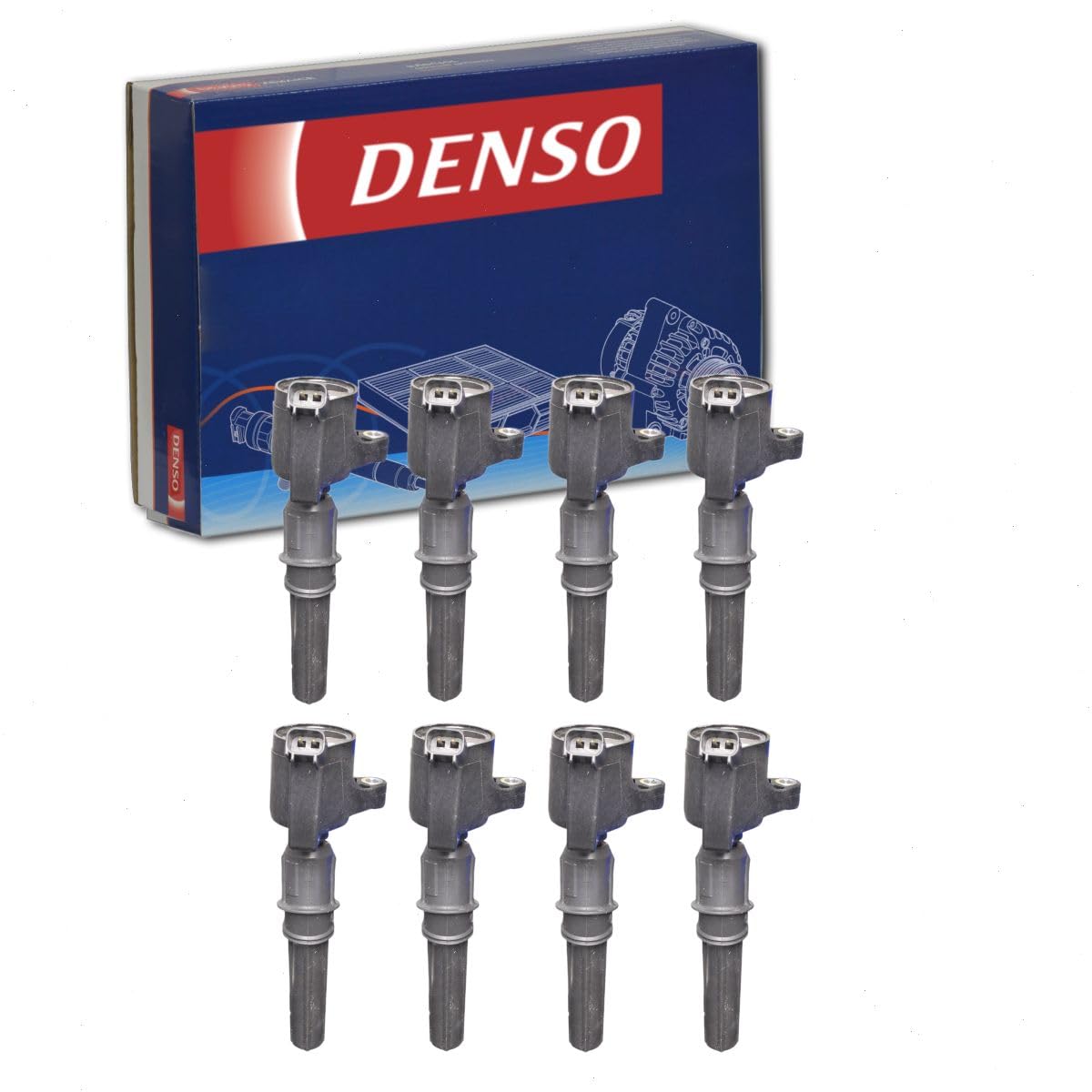8 pc DENSO Direct Ignition Coils compatible with Ford F-150 4.6L 5.4L V8 1997-2010