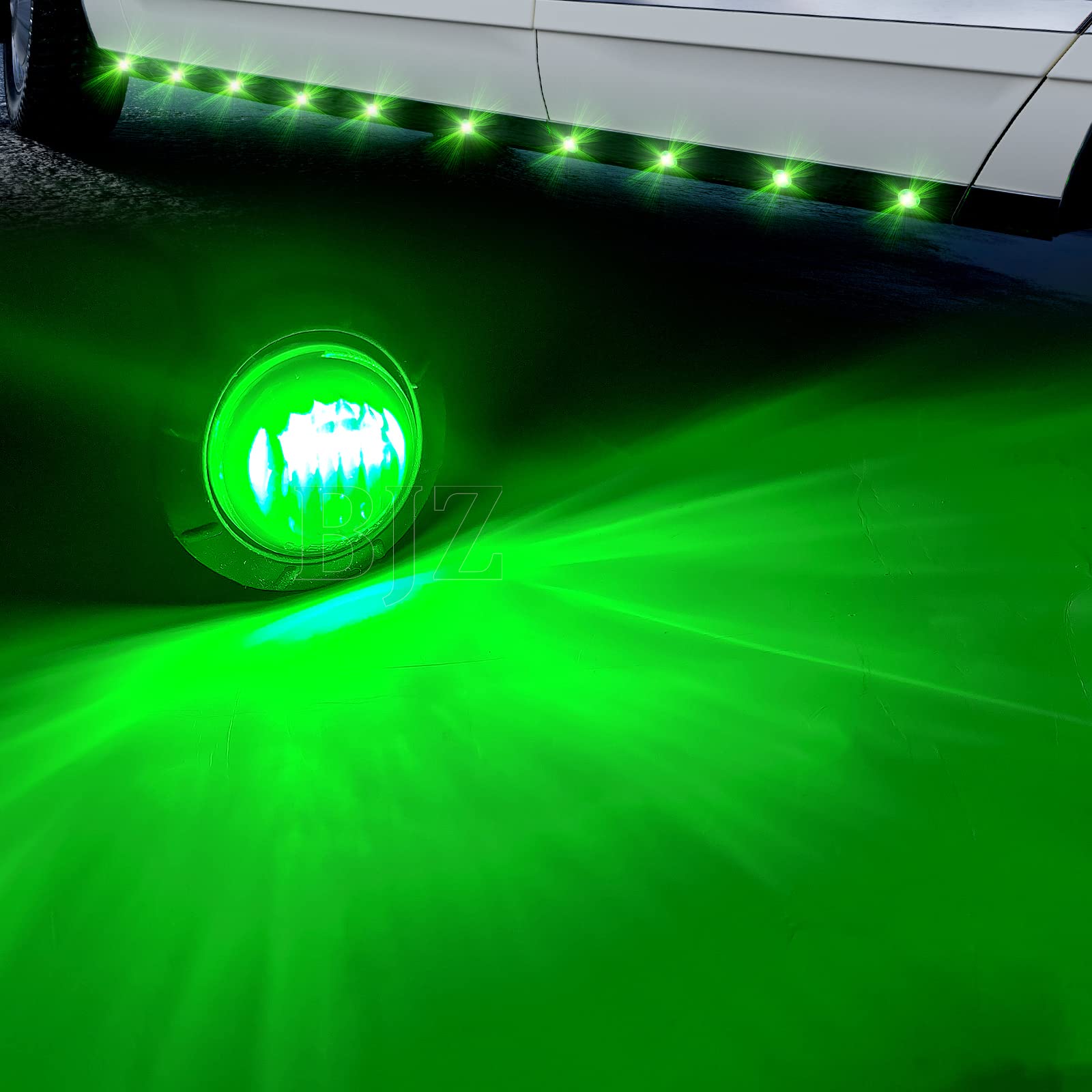 Bjz 3/4'' Led Trailer Marker Clearance Lights Green Round 12V Led Side Marker Front Rear Stop Turn Signal Tail Indicator Light W
