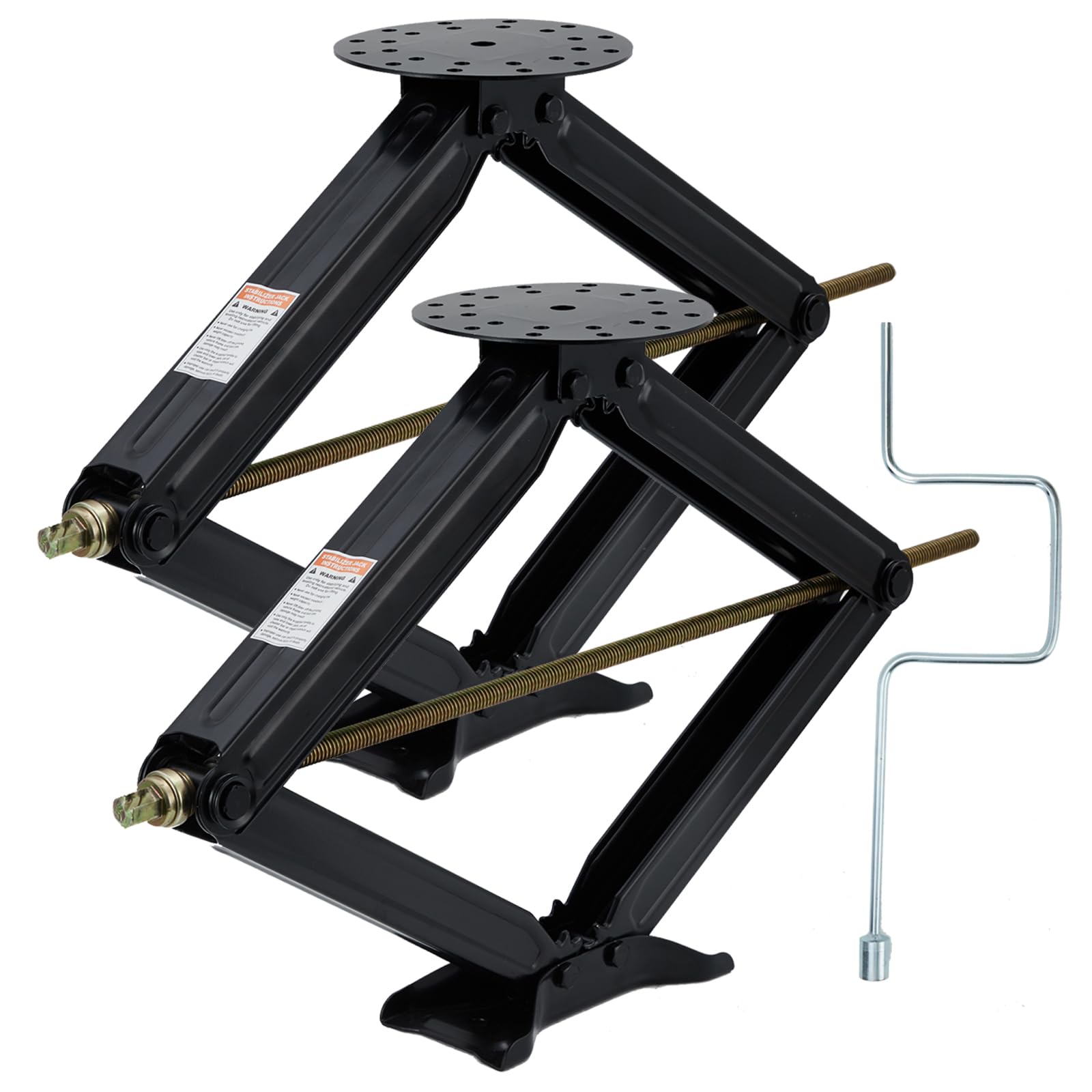 Garvee 30 in RV Scissor Jack - 5000lb Heavy Duty Leveling Stabilizer with Crank Handle, Stable Base, 4 in-30 in Adjustable Heigh