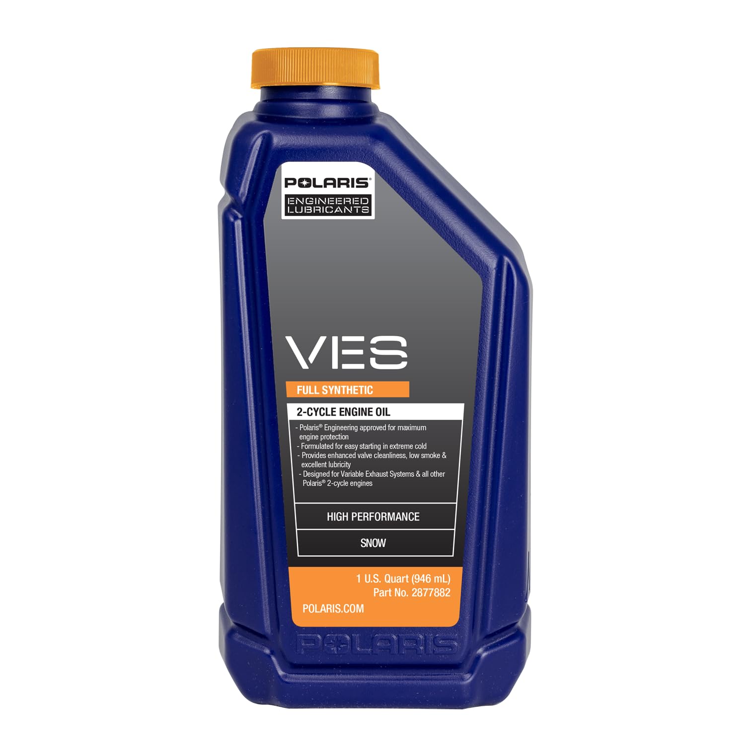 Polaris Oem Snowmobile Ves Full Synthetic 2-Cycle Oil, For 2-Stroke Snowmobiles, 1 Quart, Synthetic, Specific For Patriot Boost,