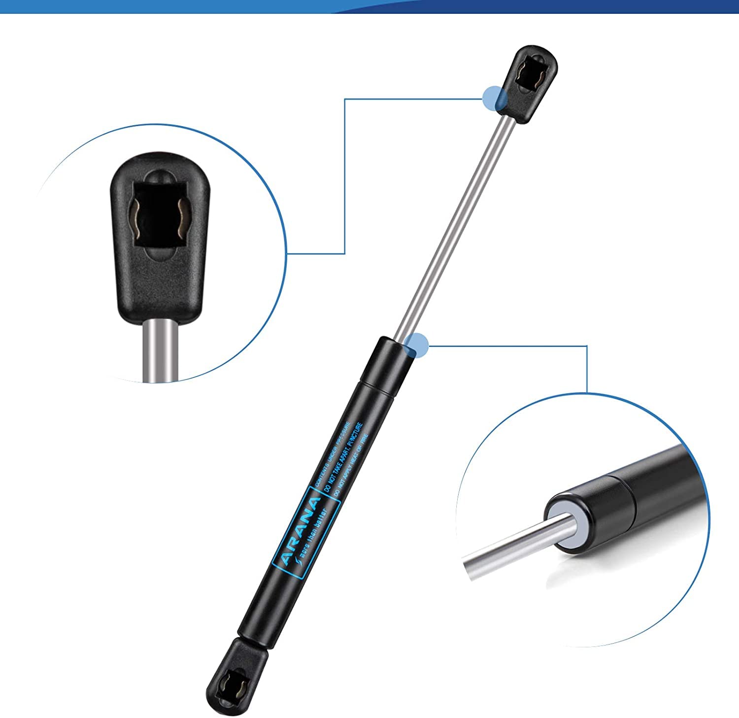 ARANA 10inch 18lb/80N Gas Shocks Struts Lift Support Gas Spring Lid Support for Cabinet Door Pickup Truck Tool Box Lid Weathergu