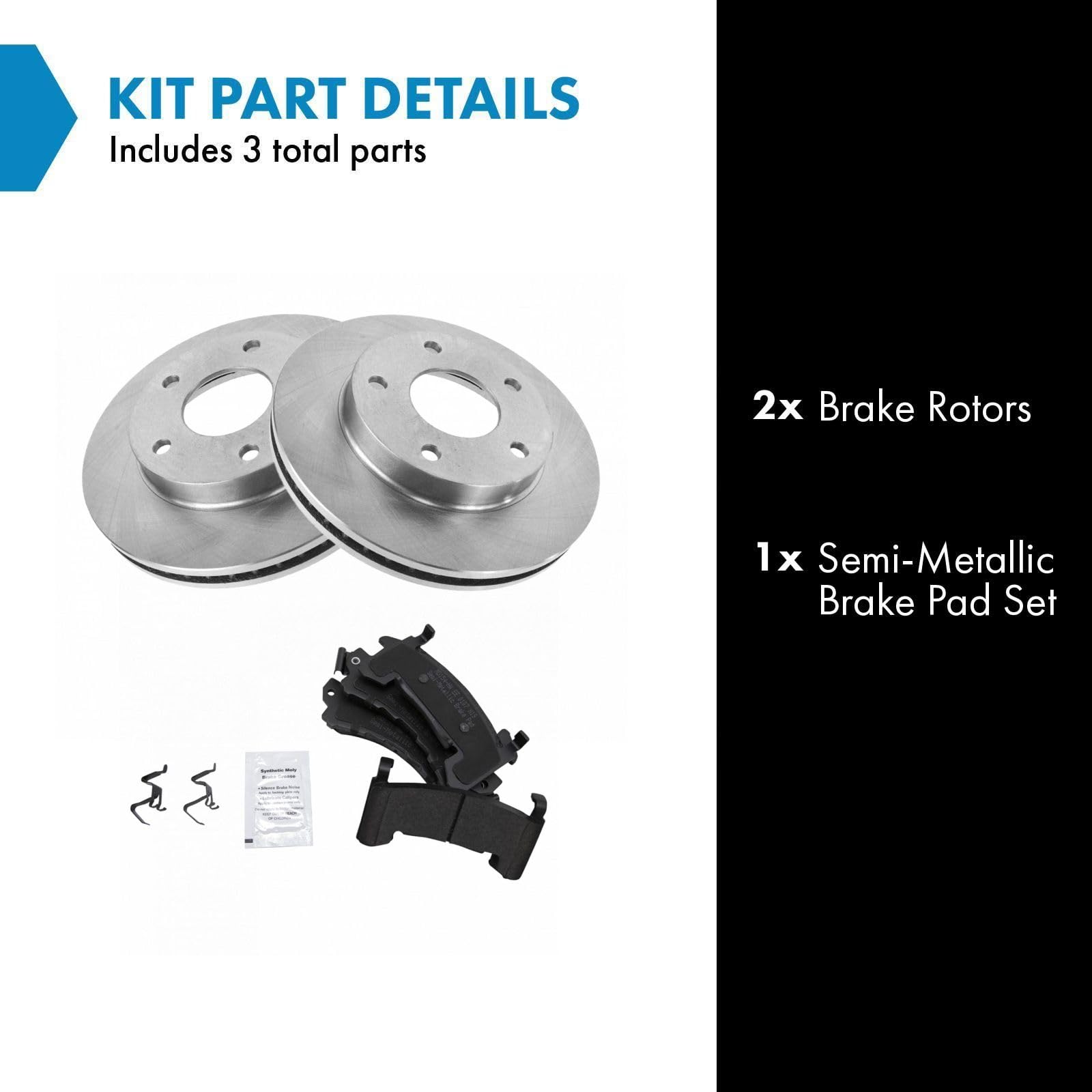 Trq Brake Pad & Rotor Kit Metallic Front Or Rear For Cadillac Chevy Gmc
