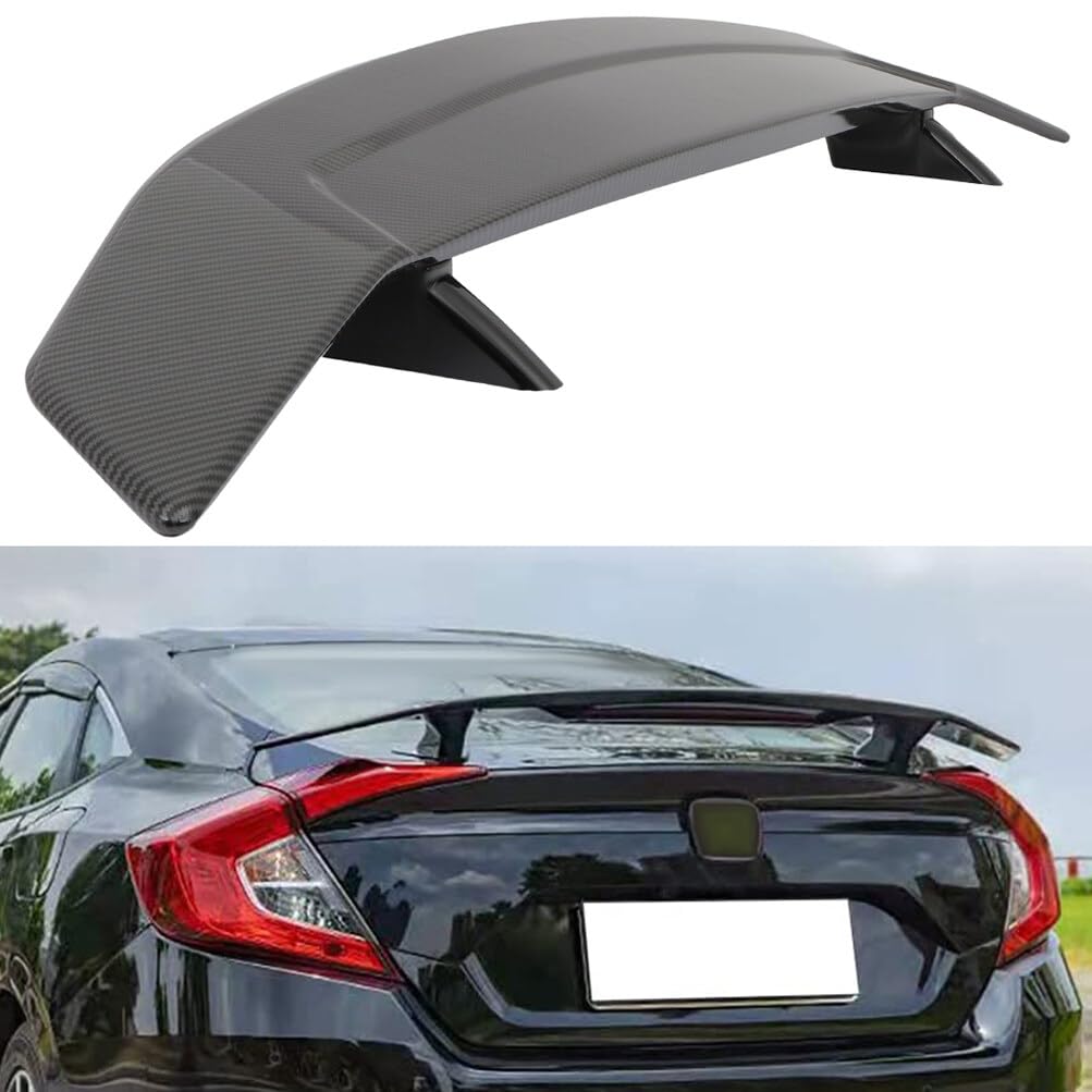Scitoo Abs Rear Window Spoiler Wing Fit For Universal 52' Glossy Carbon Look Rear Trunk Spoiler Wing