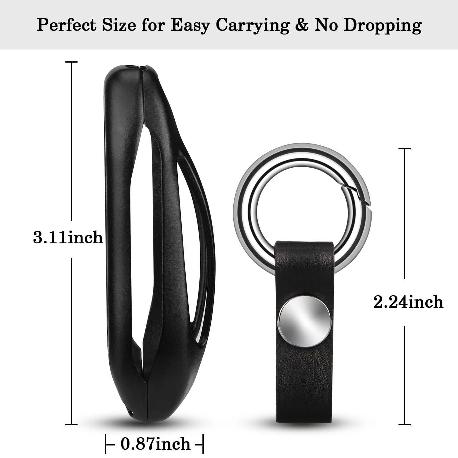 Qbuc For Tesla Key Fob Cover With Keychain Compatible With Tesla Model X Keyless Protection Case Smart Remote Accessories (Black