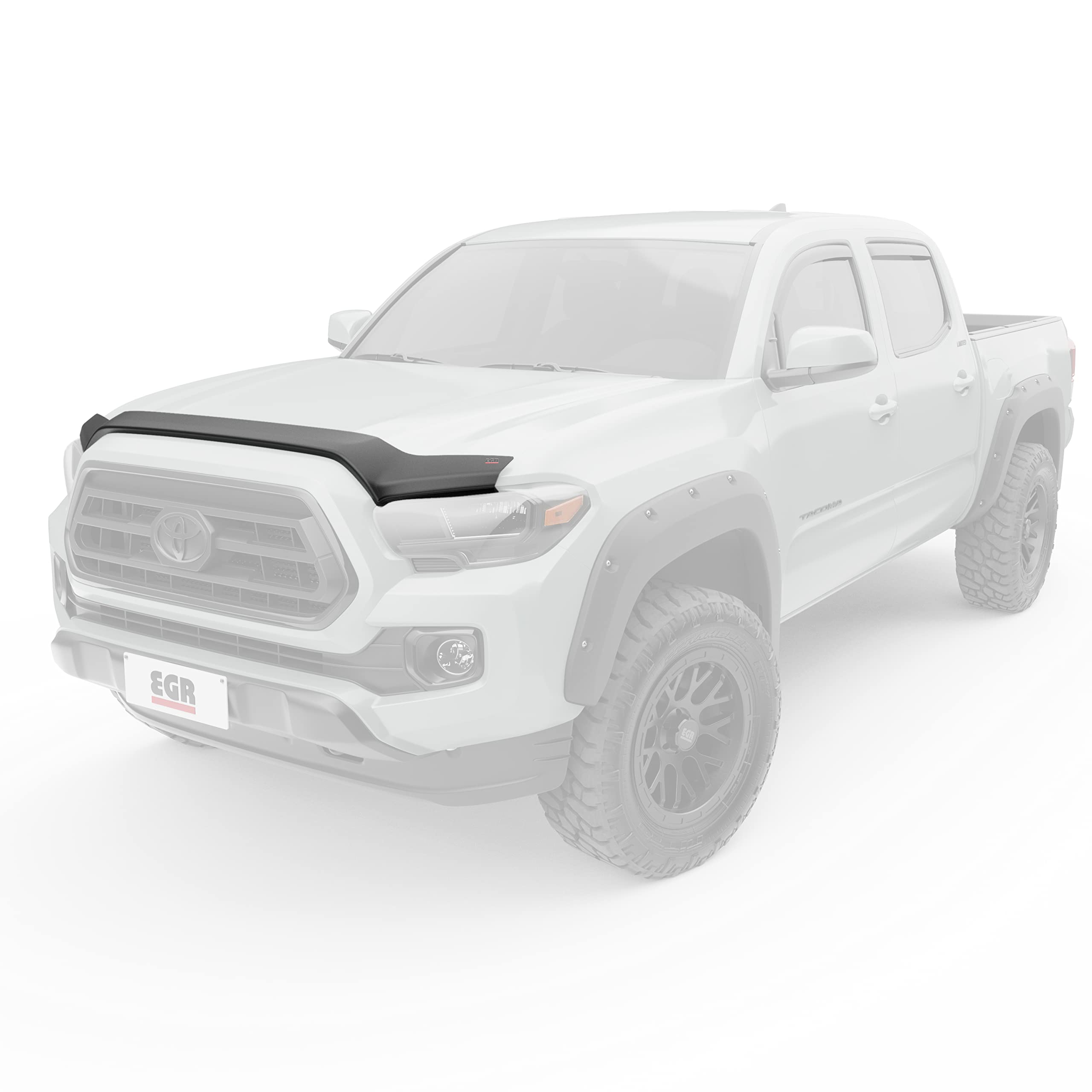 EGR 305085 SuperGuard Hood Guard Bug Deflector Protector, Matte Black Finish, Compatible with Select 2016 to 2023 Toyota Tacoma