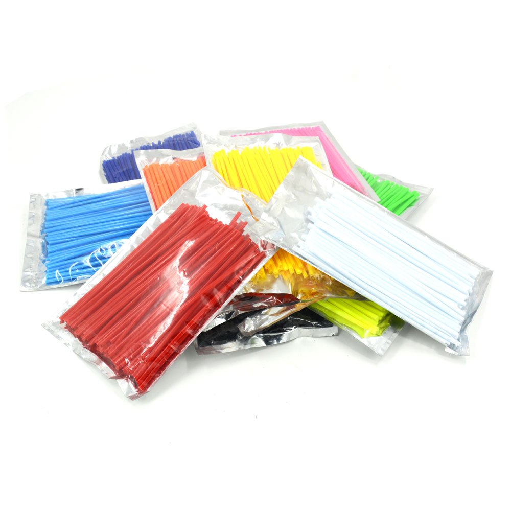 Jfg Racing Spoke Skins Covers,72Pcs Black Dirt Bike Spoke Covers Wheel Rims Wraps Pipe Trim For 8-21 Rims,Universal For Motorcycle Bicycle Wheelchair Decoration