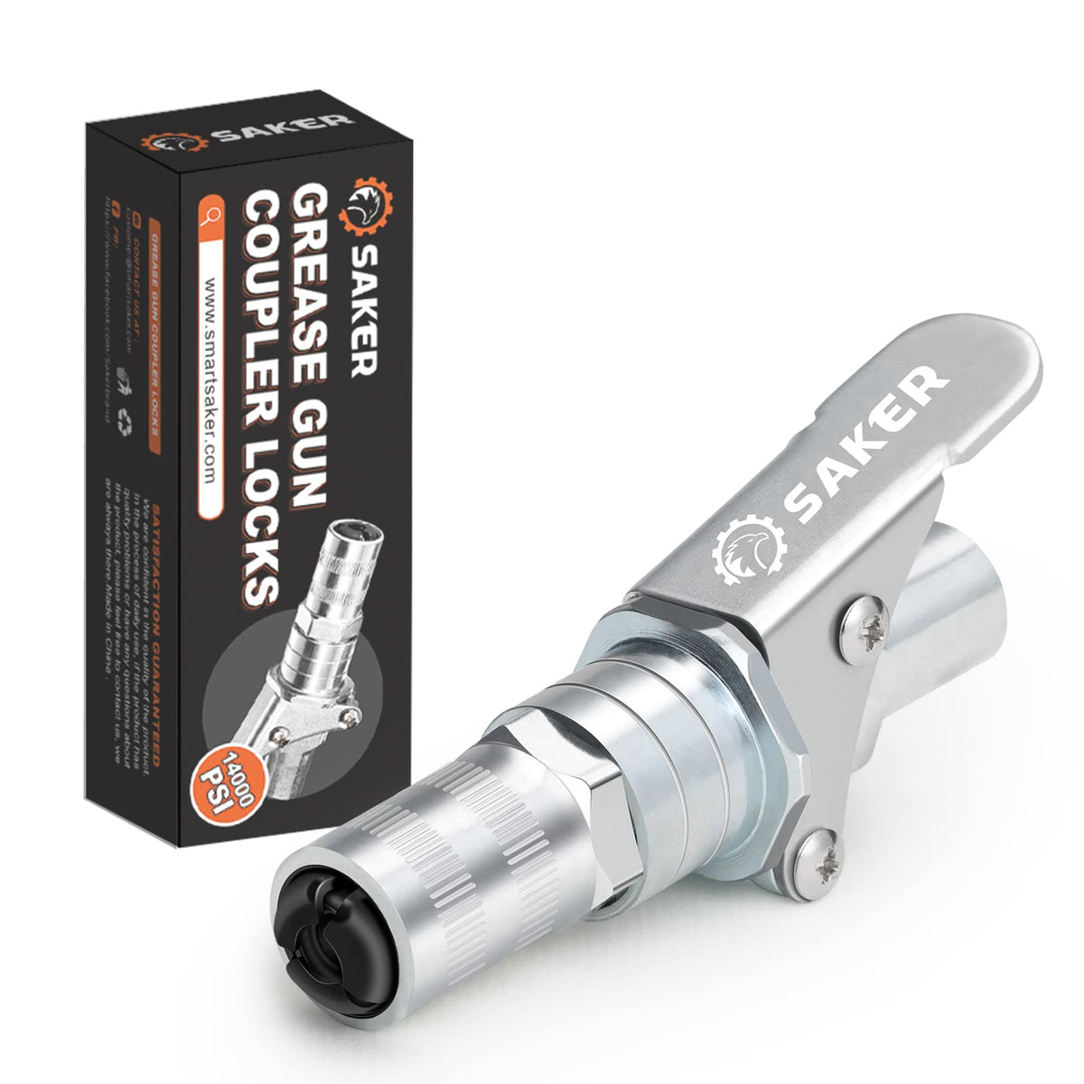 Saker Grease Gun Coupler-Upgrade To 14000 Psi,Duty Quick Release Grease Couplers,Compatible With All Grease Guns 1/8'' Npt Fitti