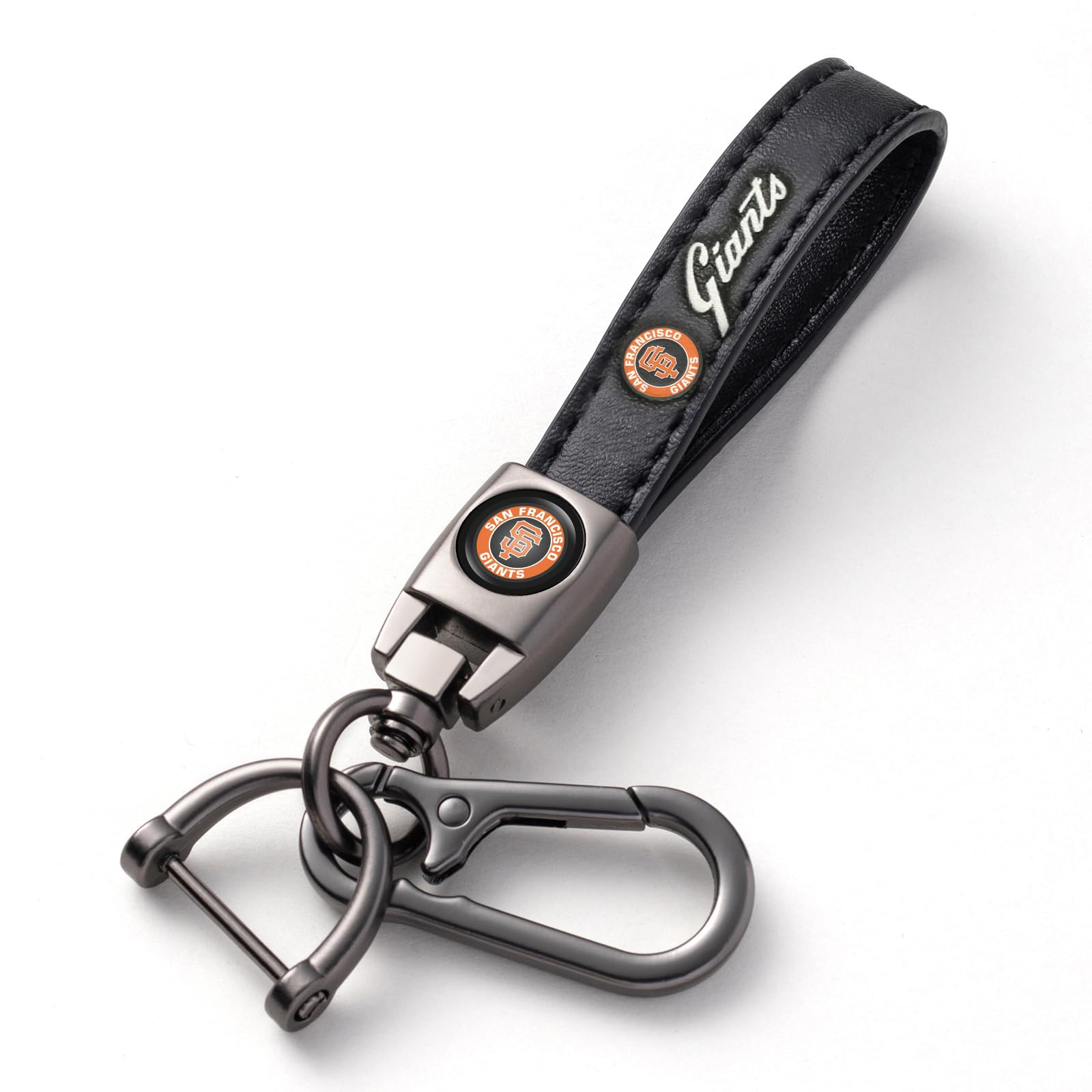 Kaleduo Baseball Fans Car Keychain Keyring, Leather Car Key Chain Compatible With San Francisco Giants Baseball Fans,Delicate Gi