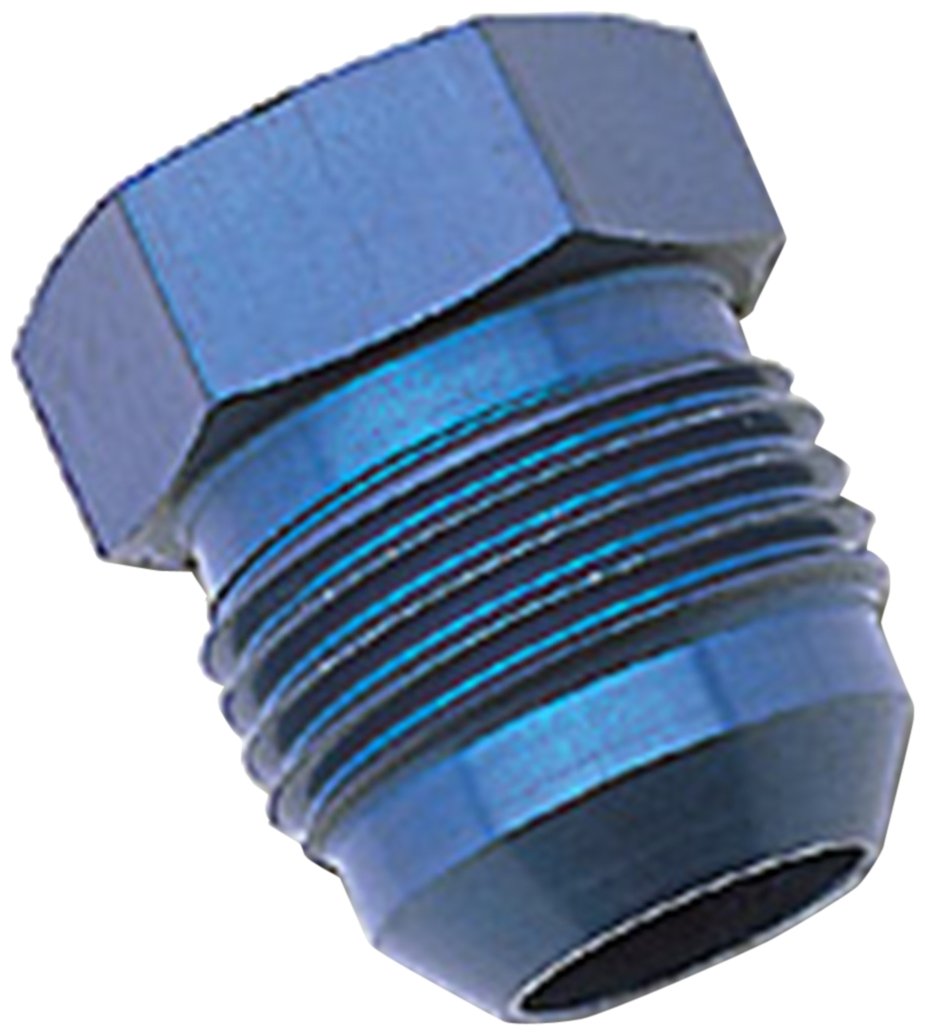 Edelbrock Athletic - RUS-660190 Blue Anodized Aluminum -6AN Flare Plug Adapter