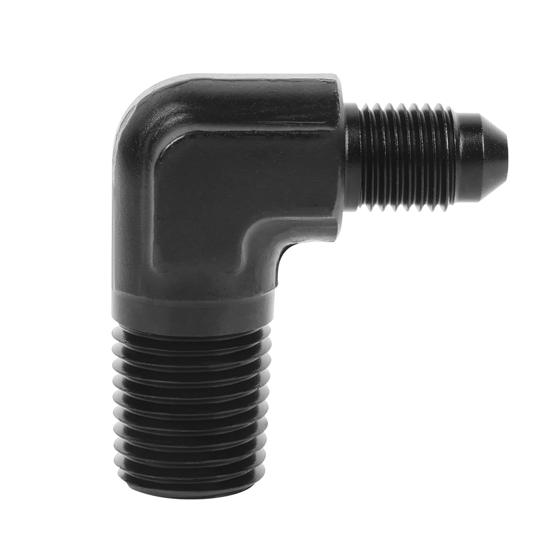 Evil Energy 3An Male Flare To 1/4'' Npt Pipe 90 Degree Fitting Adapter Aluminum Black