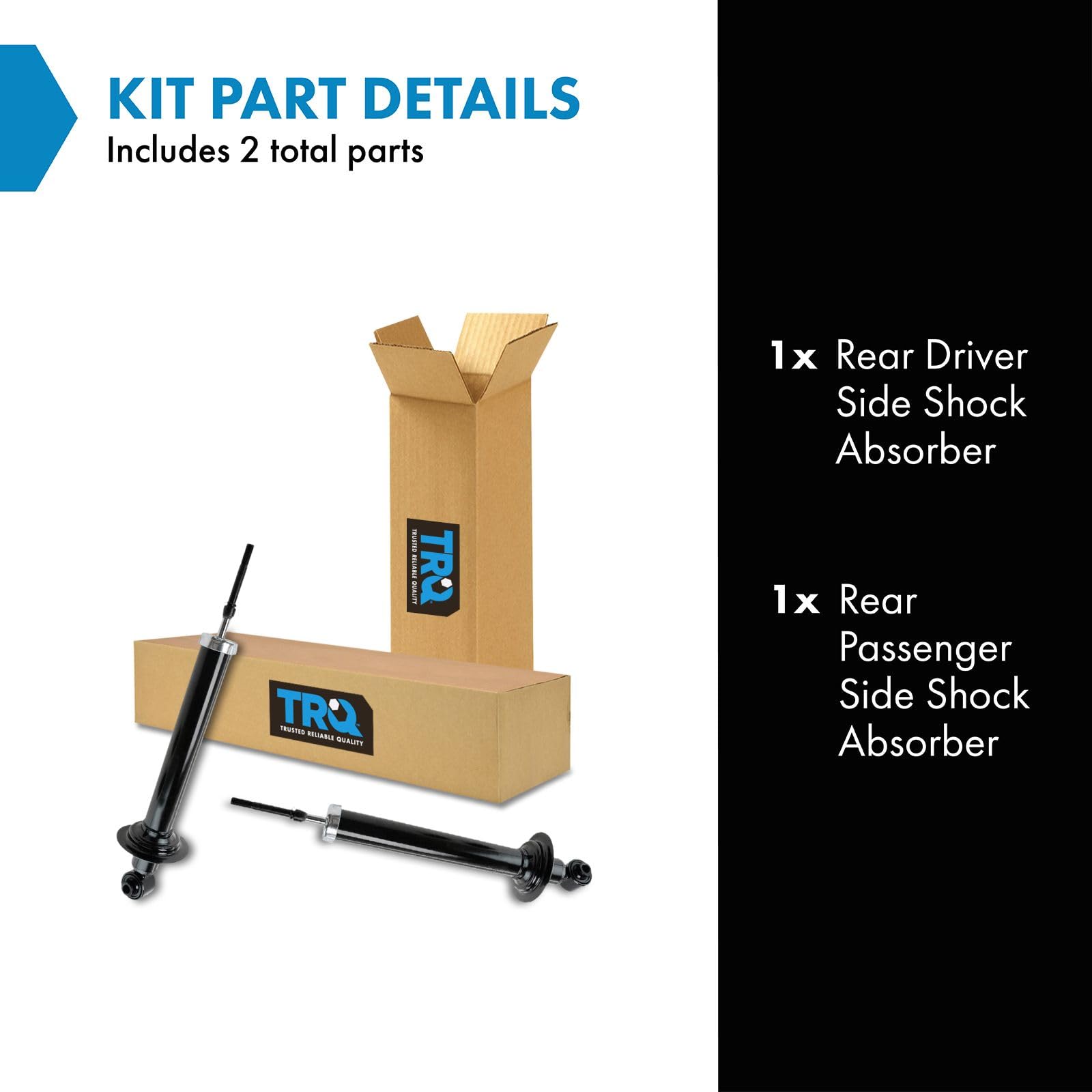 Trq Rear Shock Absorber Set Compatible With 2006-2013 Lexus Is250 Is350