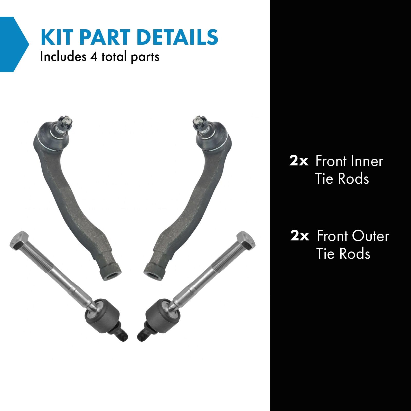 Trq Front Tie Rod Set Compatible With 1990-1993 Acura Integra