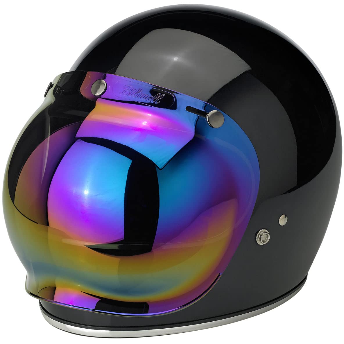 Biltwell Bubble Shield Rainbow Mirror - Anti-Fog, Scratch Resistant, Uv/A Uv/B Resistant