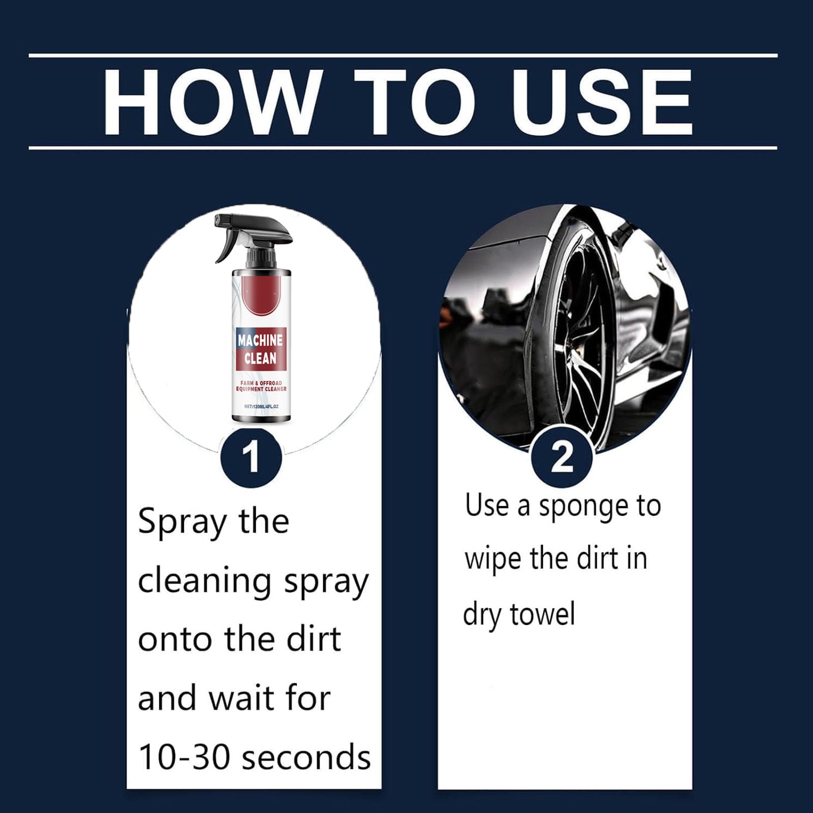 Machine Clean Spray - Machine Clean, Heavy-Duty Outdoor All Purpose Cleaner, Wheel Foam Cleaning Spray - 4 Oz (1)