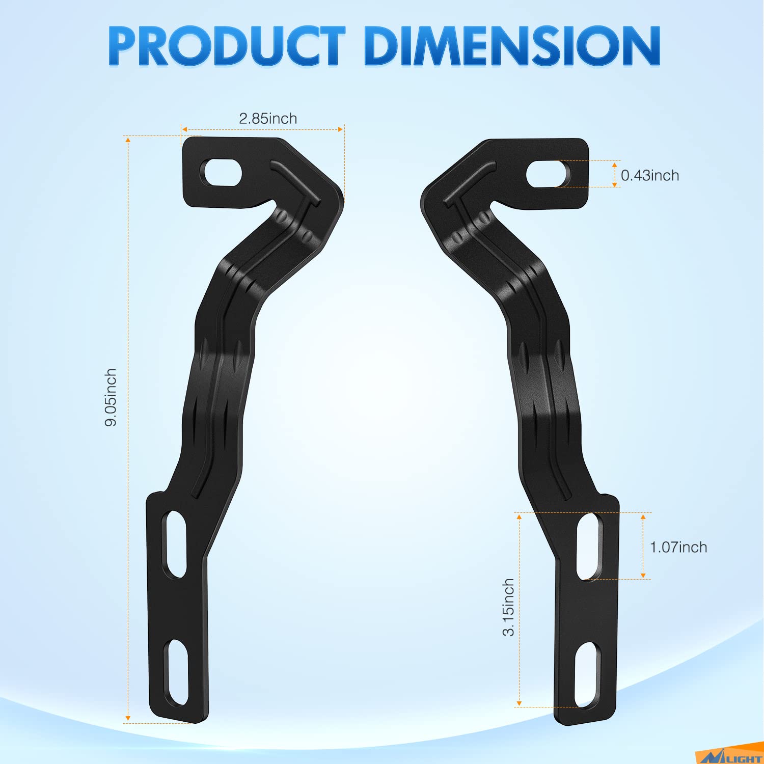 Nilight Ditch Light Brackets Hood Mount Brackets For Auxiliary Offroad Led Pod Light Work Light On 2Nd Gen Toyota Tacoma 2005-20