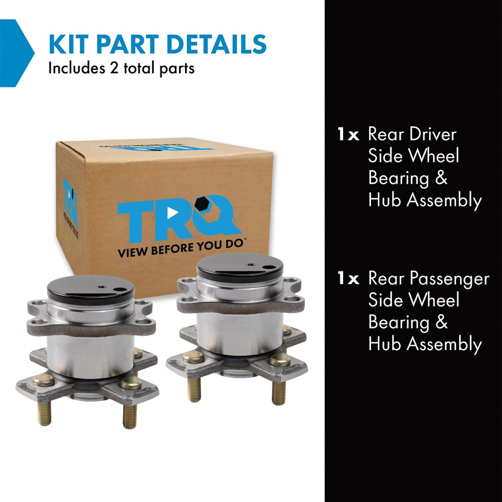 Trq Rear Wheel Hub Bearings Assembly Set Compatible With 2015-2020 Honda Fit