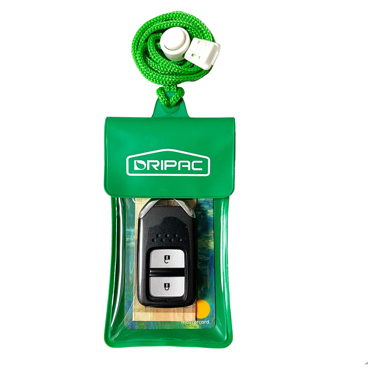 Dripac Waterproof Car Key Fob Case Waterproof Wallet Waterproof Holder Pouch For Key Id Badge Credit Card Money(Green)