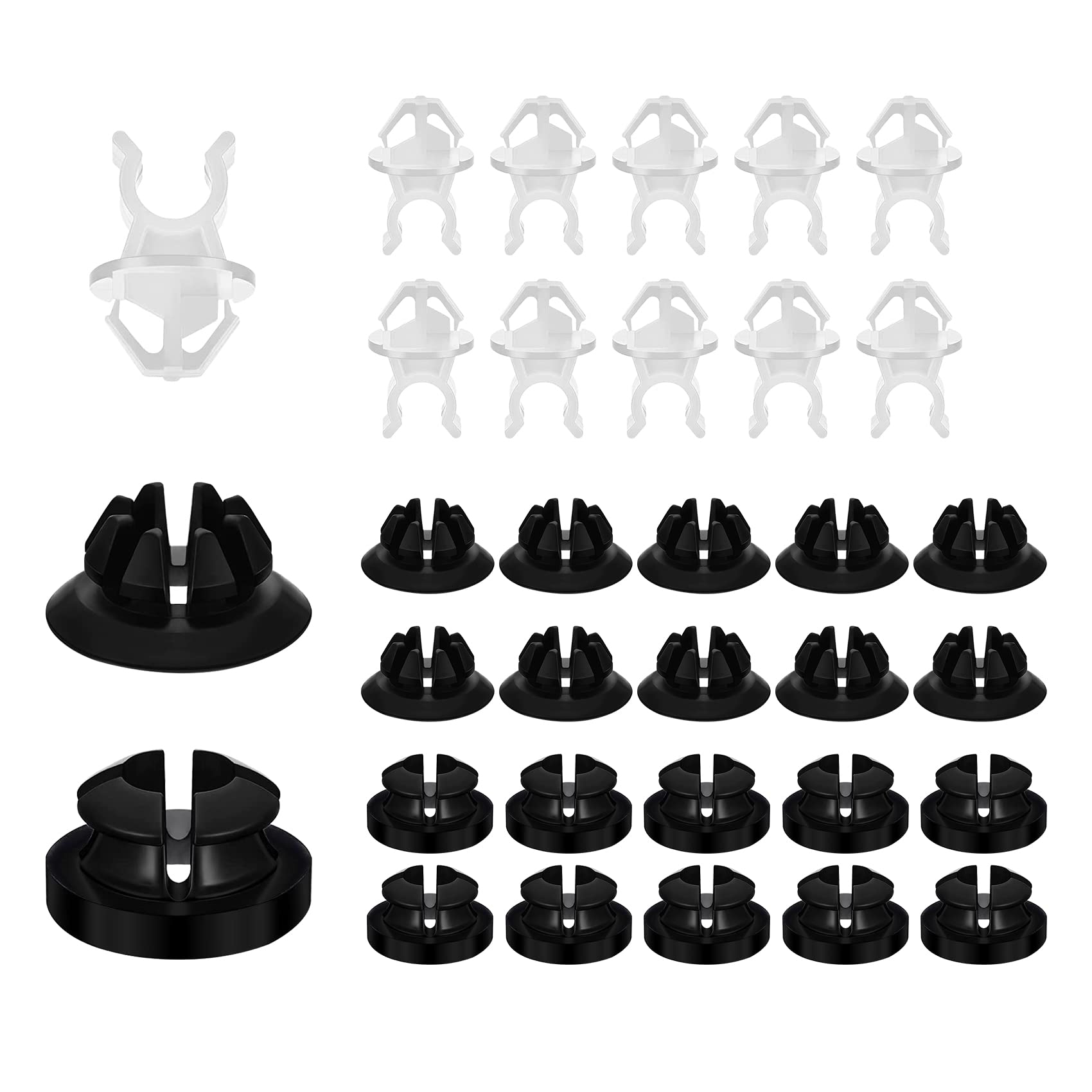30Pcs Hood Prop Rod Holder Clips, Car Engine Hood Stay Clips, Hood Support Prop Rod Holder, Black White Hood Rod Clip Compatible
