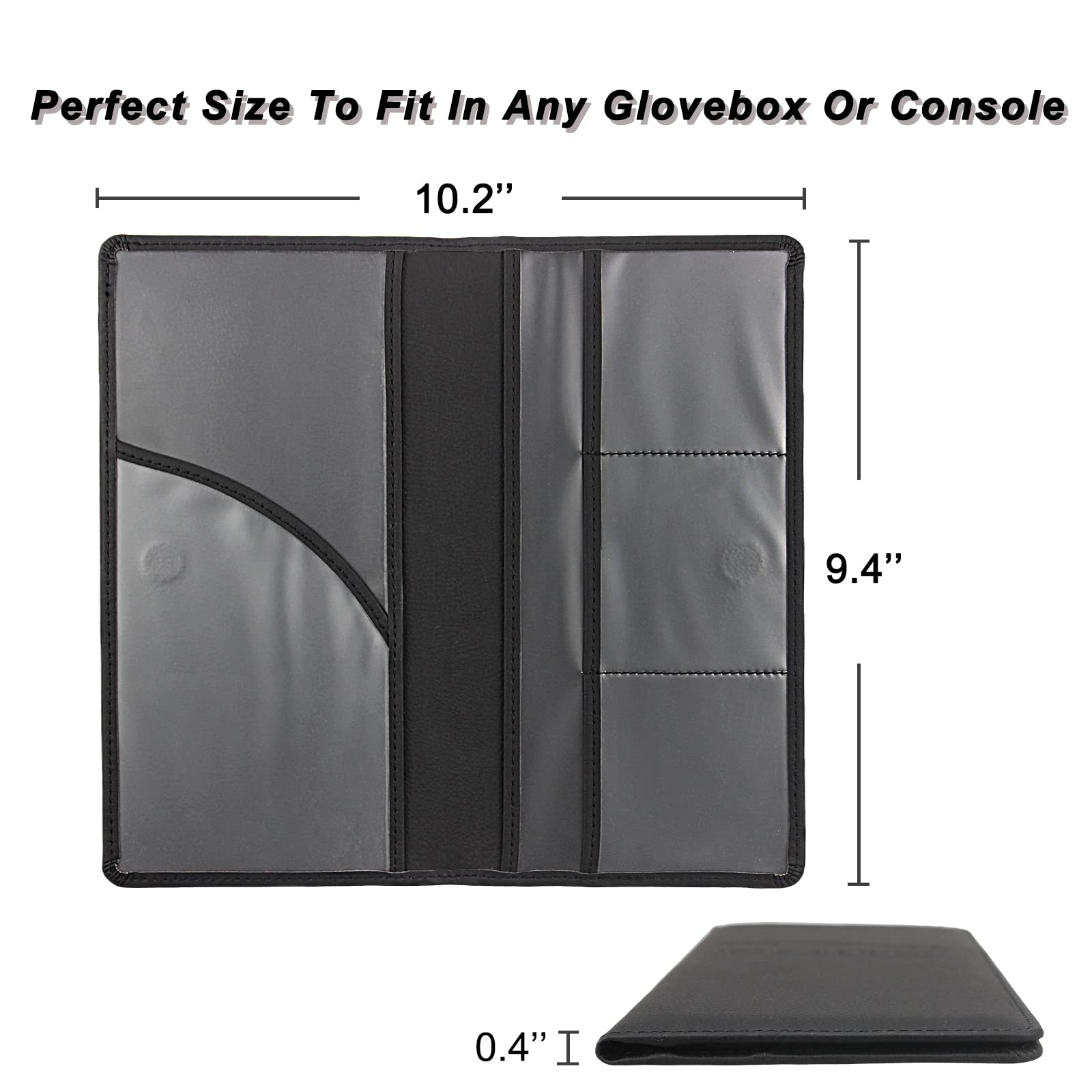 Bodskad Car Registration And Insurance Holder, Premium Leather Insurance And Registration Holder,Vehicle Glove Box Car Organizer