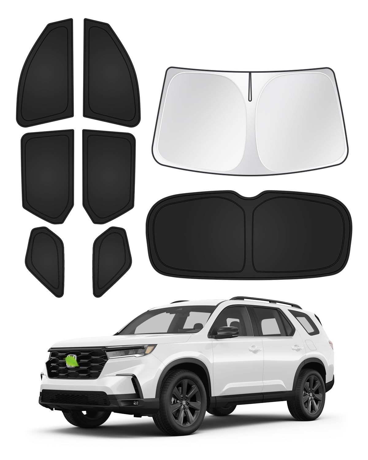 Canvcle Sunshades For 2023-2025 Honda Pilot Accessories Windshield Sun Shade Side Rear Window Shade Cover Sun Visor Shield Priva