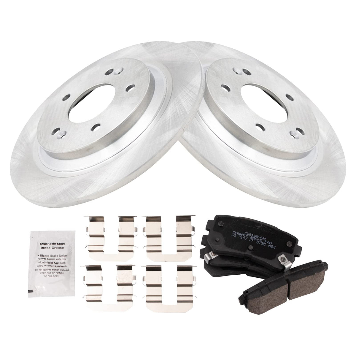 Trq Rear Brake Pad & Rotor Kit Brake Pads Brake Rotor Ceramic Compatible With 2018-2020 Hyundai Kona